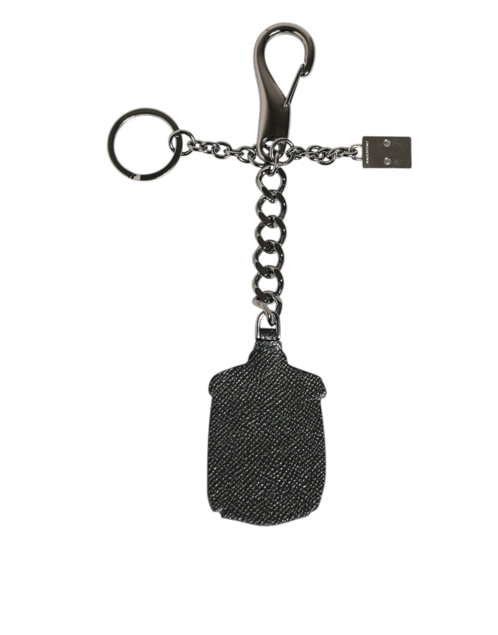 Dolce & Gabbana Black Red Military Leather Patch DG Logo Keychain Keyring by Dolce & Gabbana