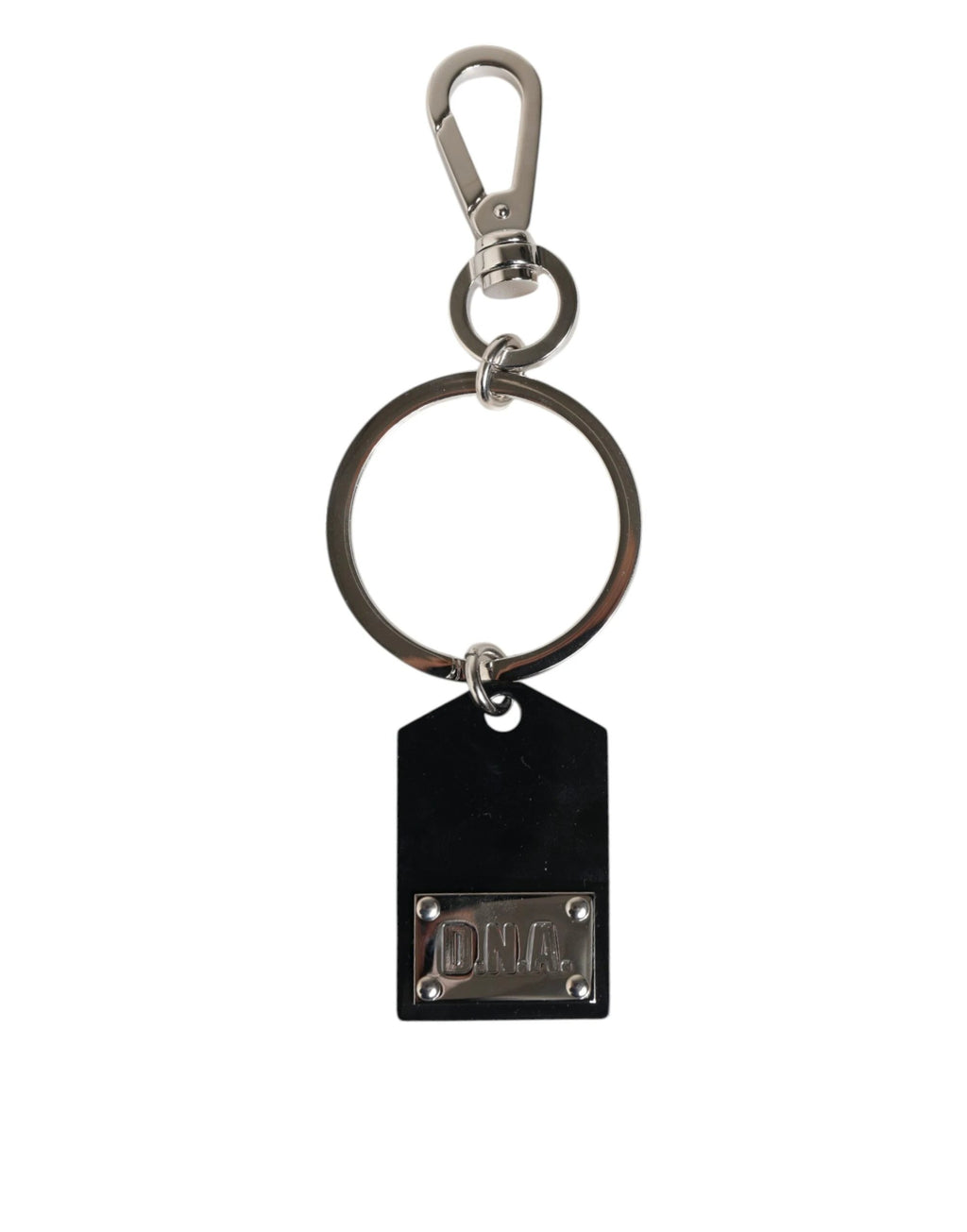Dolce & Gabbana Black Sint Glass Plaque DG Logo Metal PlateKeychain Keyring by Dolce & Gabbana
