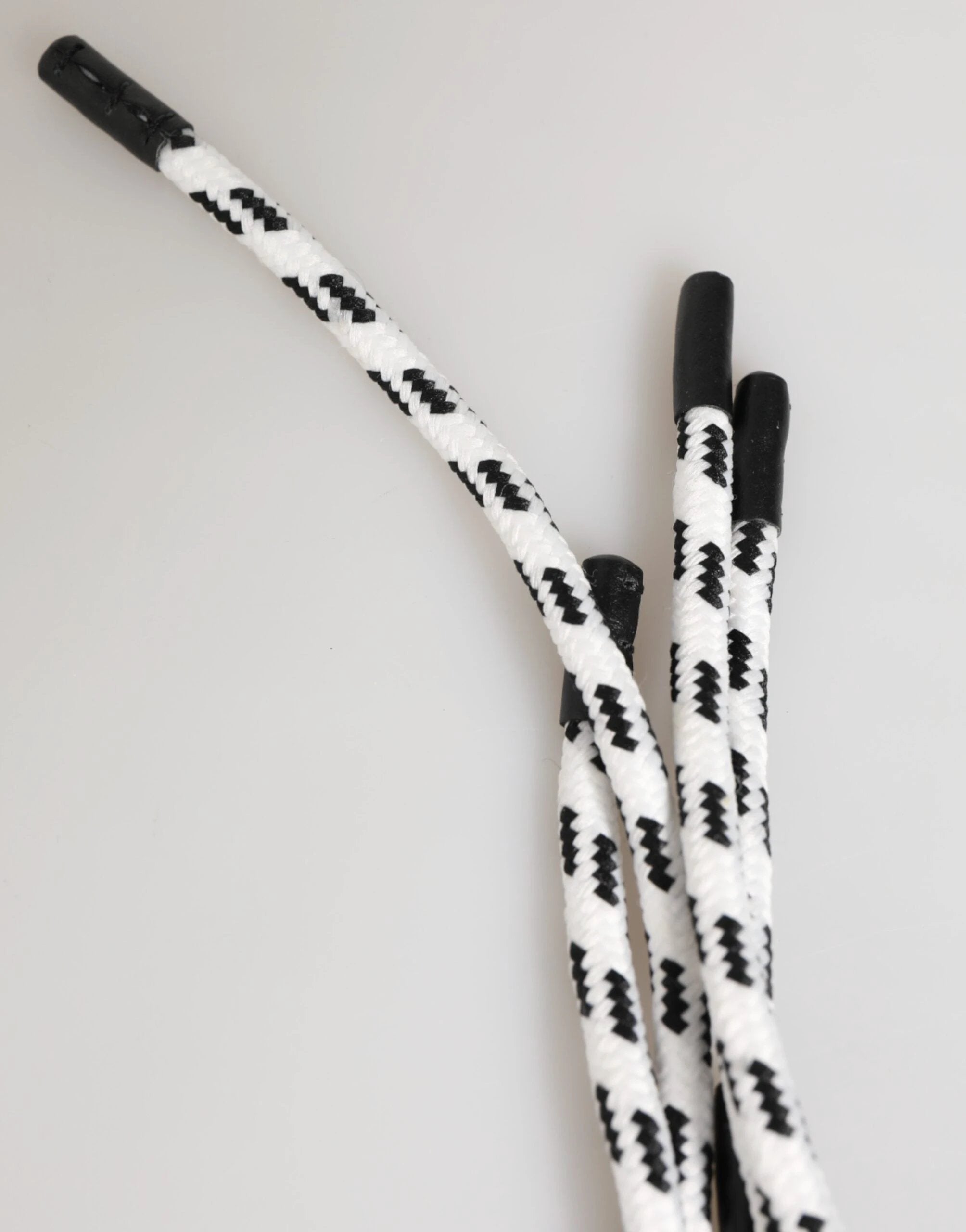 Dolce & Gabbana Black White Polyester Tape String DG Logo Keychain Keyring by Dolce & Gabbana