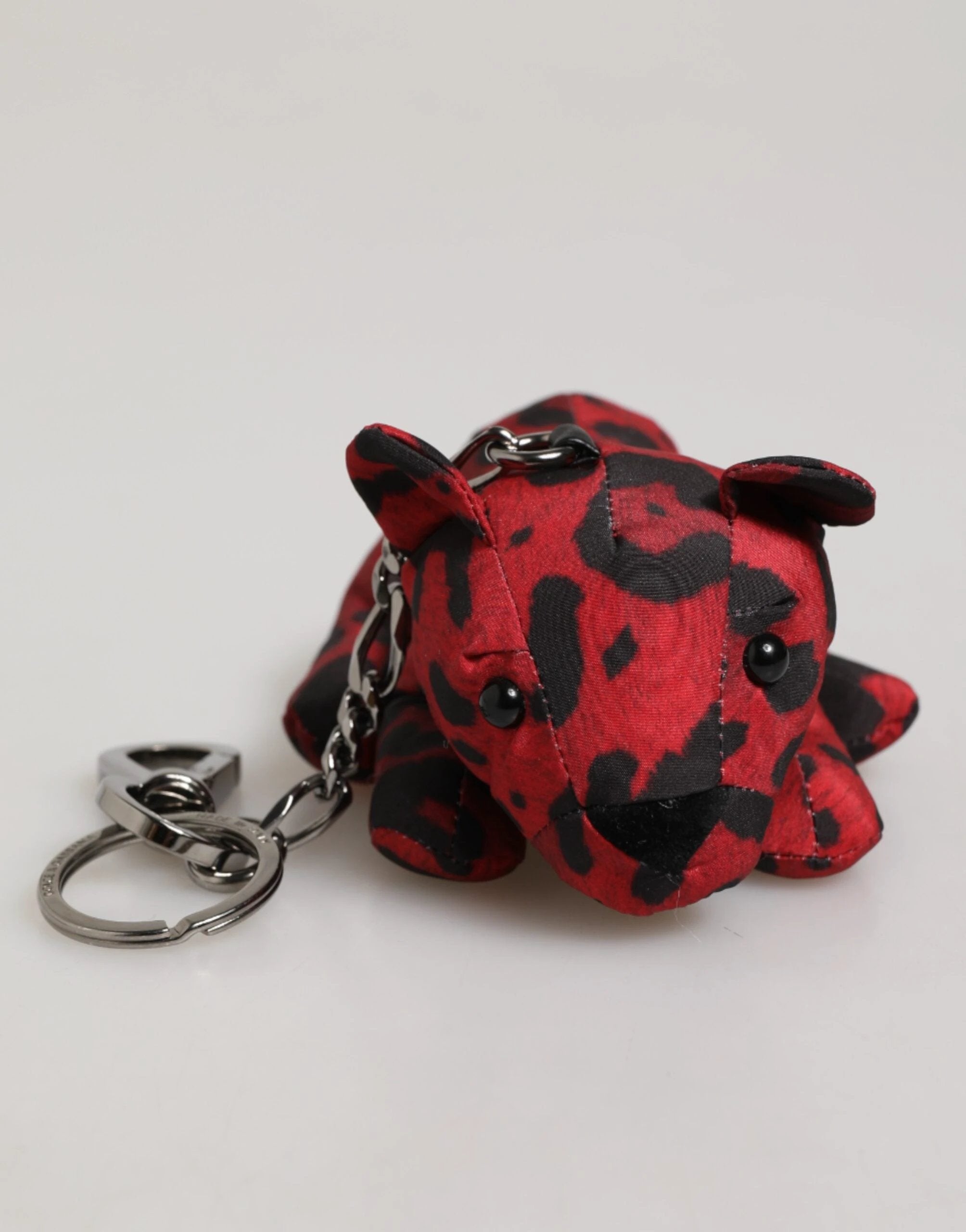 Dolce & Gabbana Red Black Polyester Animal Silhouette Bag Keychain Keyring by Dolce & Gabbana