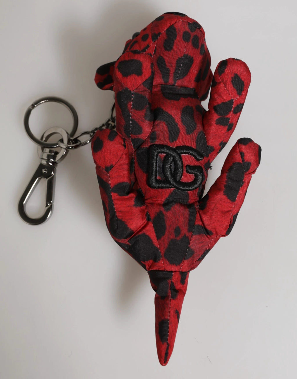 Dolce & Gabbana Red Black Polyester Animal Silhouette Bag Keychain Keyring by Dolce & Gabbana