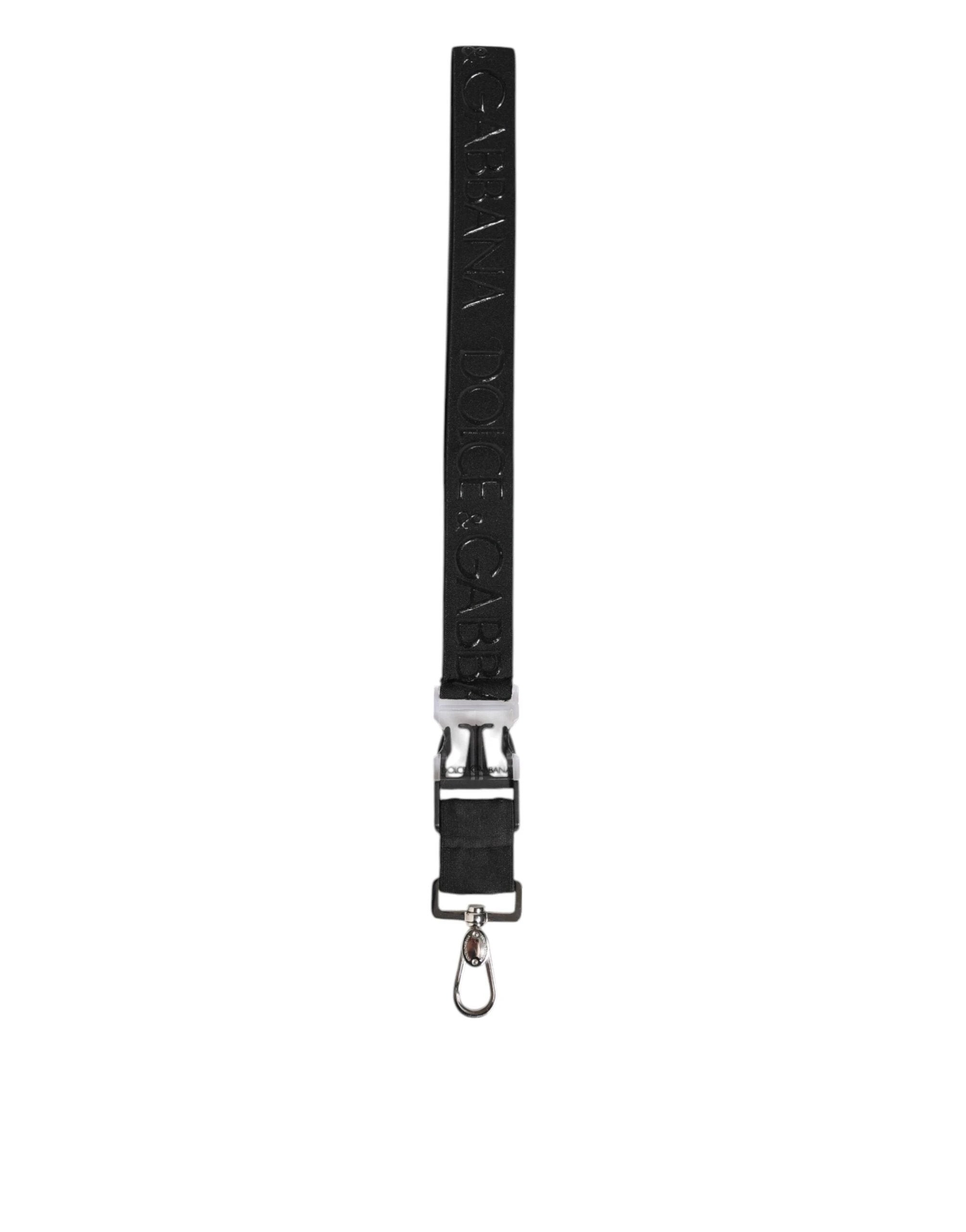 Dolce & Gabbana Black Polyester Stretch Rubberised DG Logo Men Keychain by Dolce & Gabbana