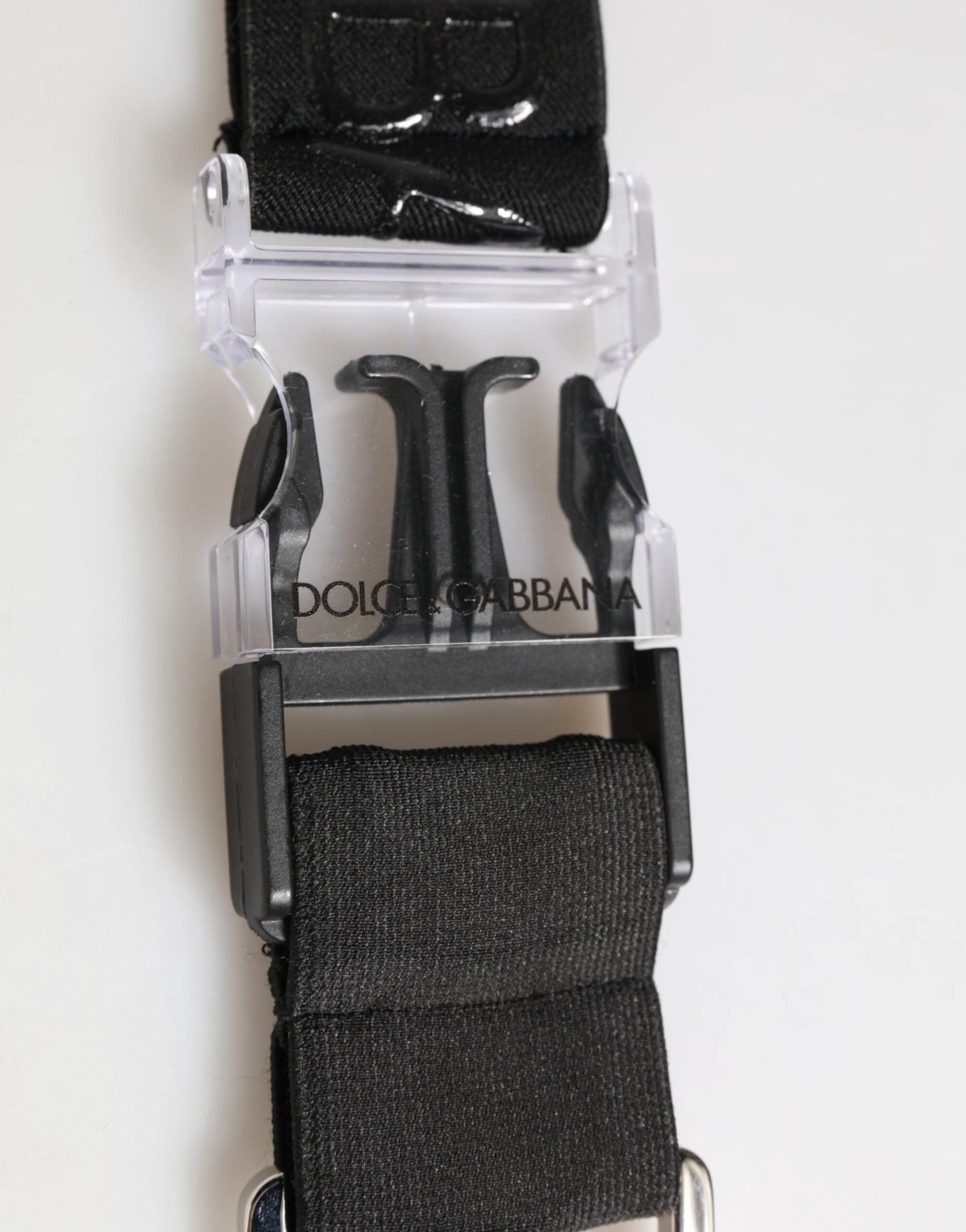 Dolce & Gabbana Black Polyester Stretch Rubberised DG Logo Men Keychain by Dolce & Gabbana