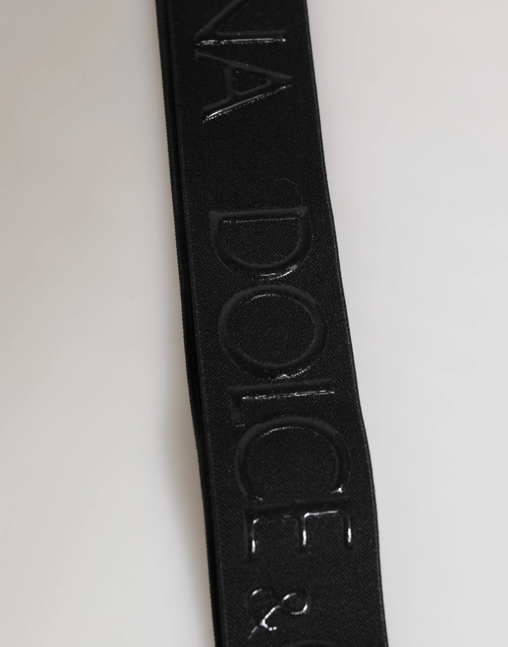 Dolce & Gabbana Black Polyester Stretch Rubberised DG Logo Men Keychain by Dolce & Gabbana