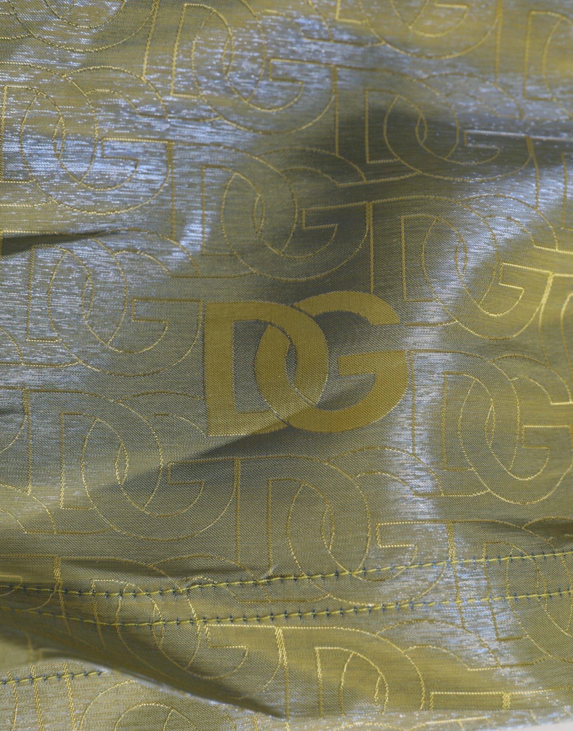 Dolce & Gabbana Green Polyester Metallic Logo Print Men Swimwear by Dolce & Gabbana