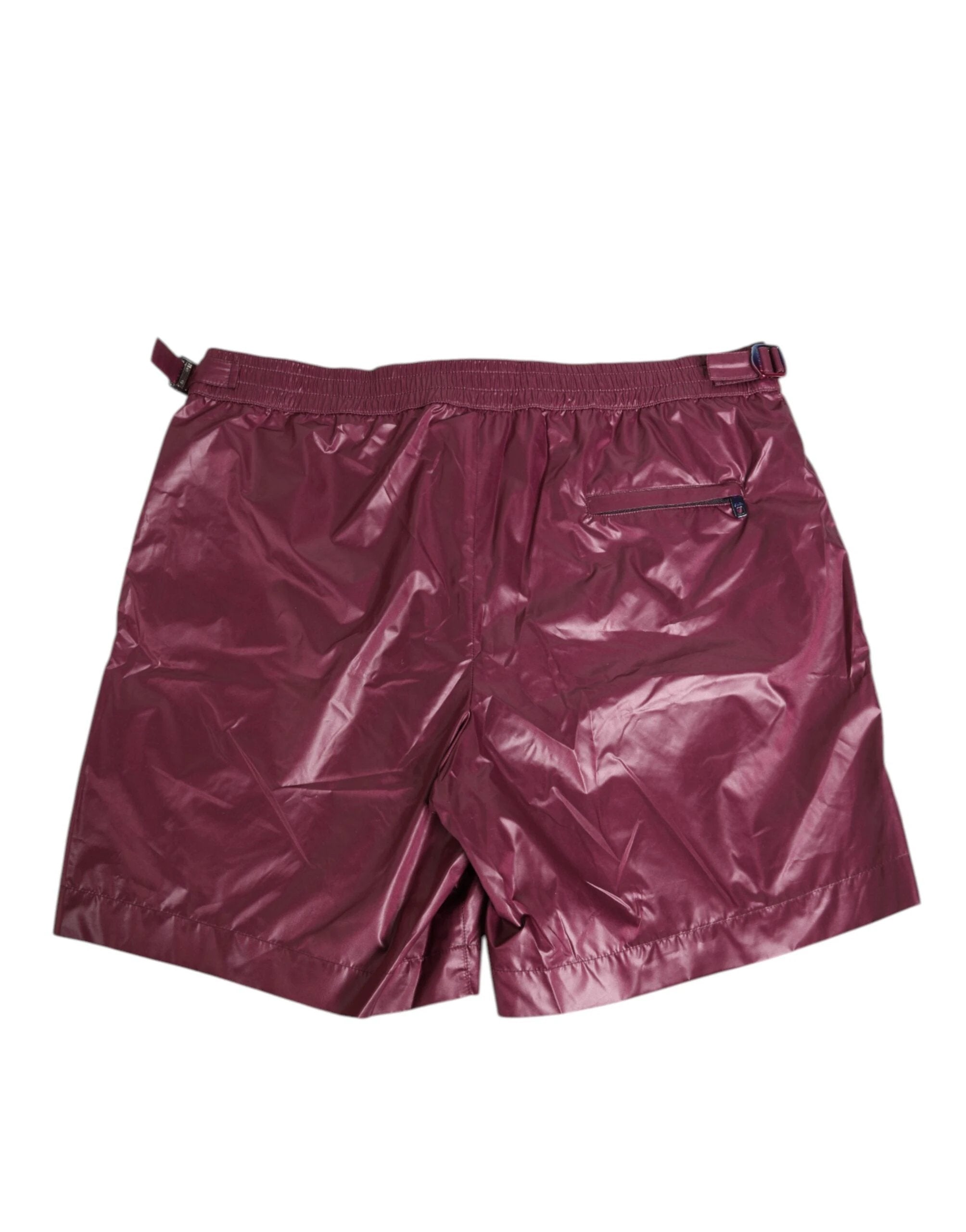 Dolce & Gabbana Burgundy Polyester Logo Embossed Crest Swimwear by Dolce & Gabbana