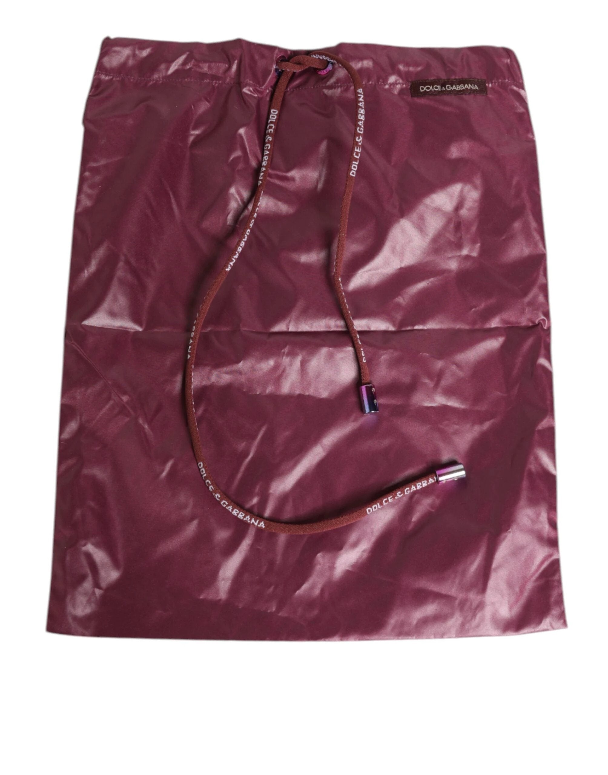 Dolce & Gabbana Burgundy Polyester Logo Embossed Crest Swimwear by Dolce & Gabbana