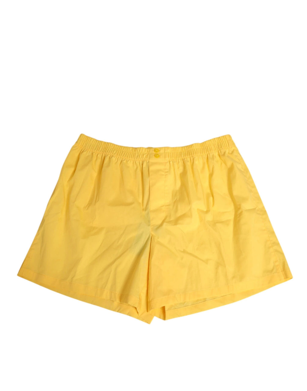 Dolce & Gabbana Yellow Cotton Elastic Waistband Short Swimwear by Dolce & Gabbana