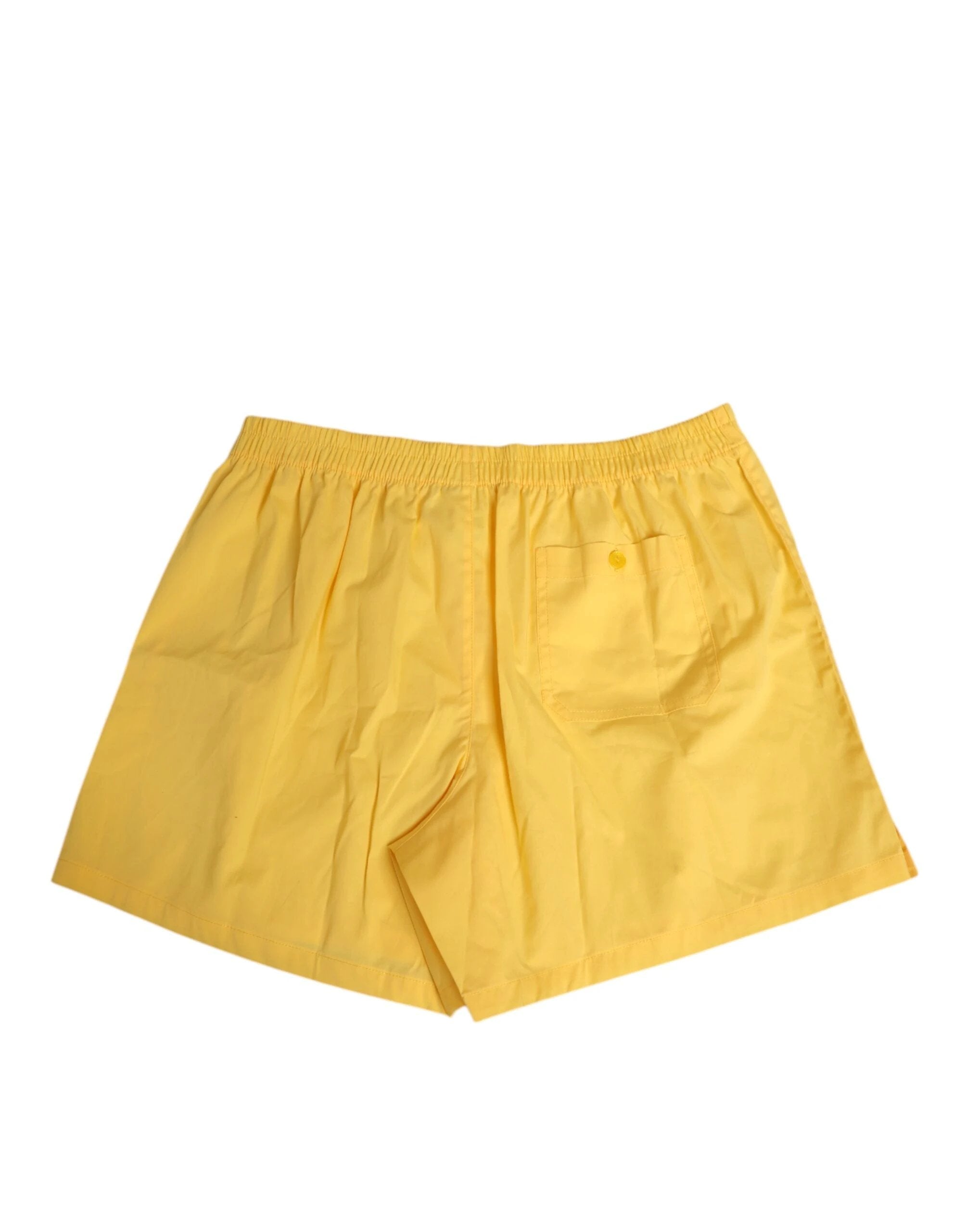 Dolce & Gabbana Yellow Cotton Elastic Waistband Short Swimwear by Dolce & Gabbana