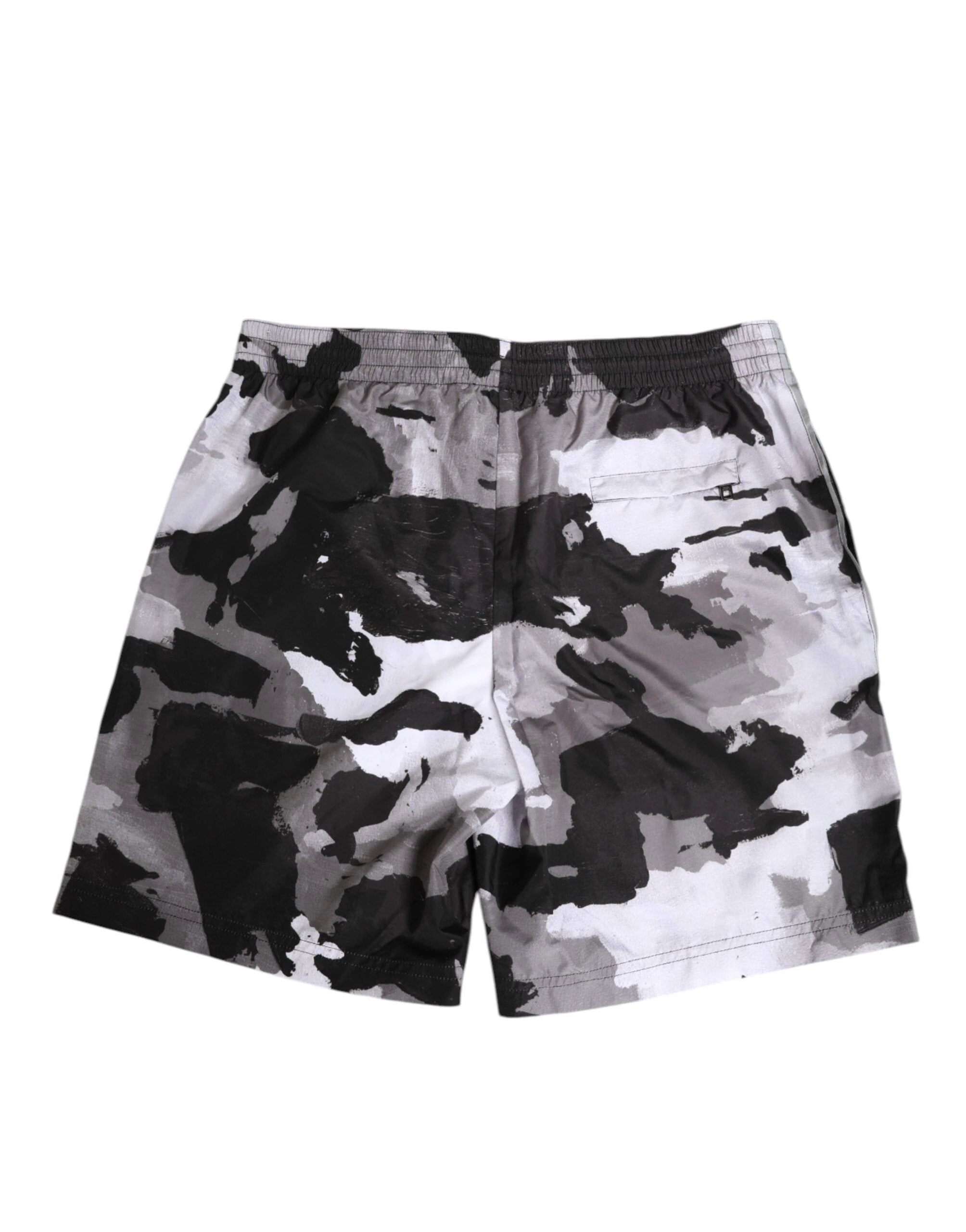 Dolce & Gabbana Black White Camouflage DG Logo Men Swimwear by Dolce & Gabbana