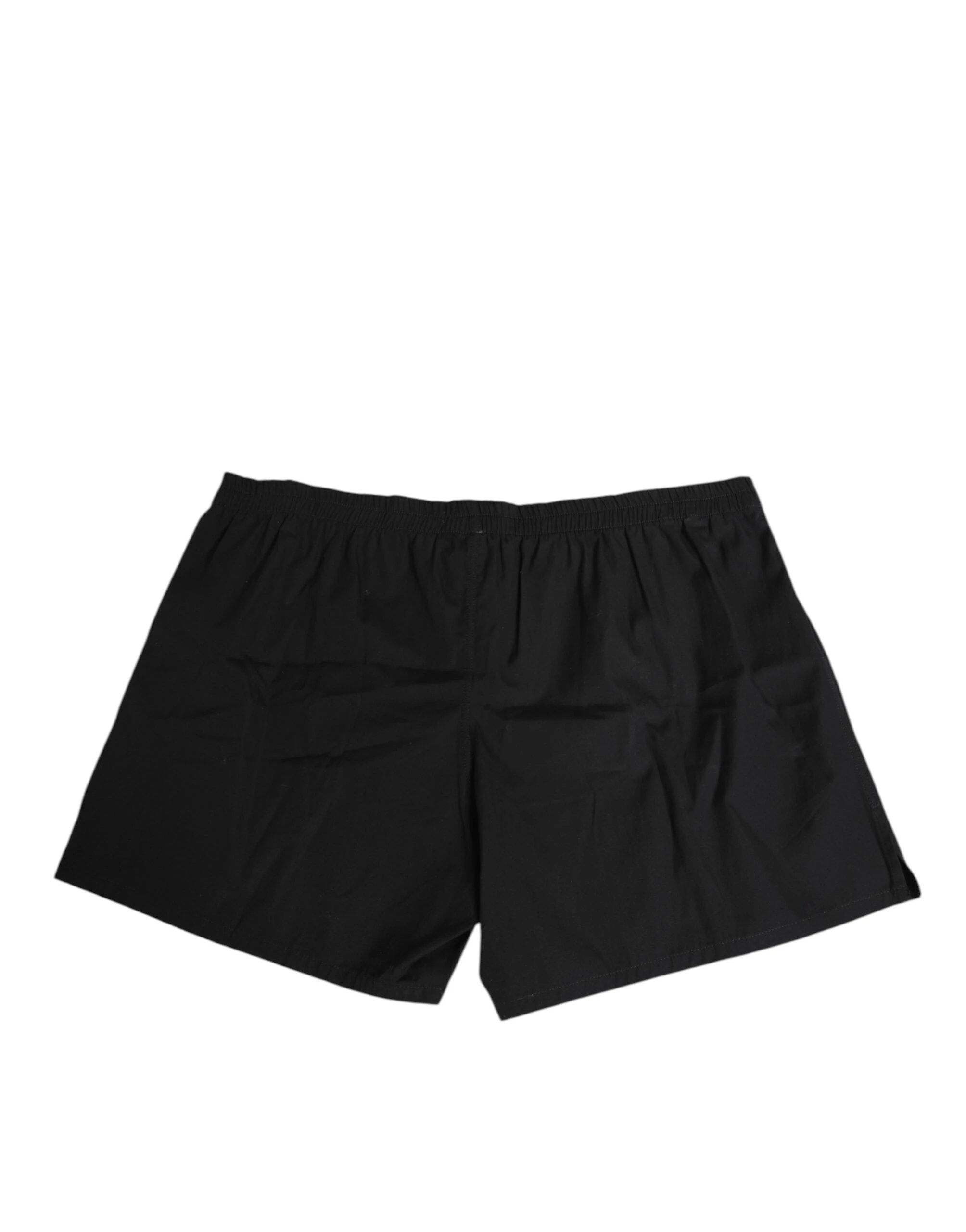 Dolce & Gabbana Black Cotton Elastic Waistband Button Swimwear by Dolce & Gabbana