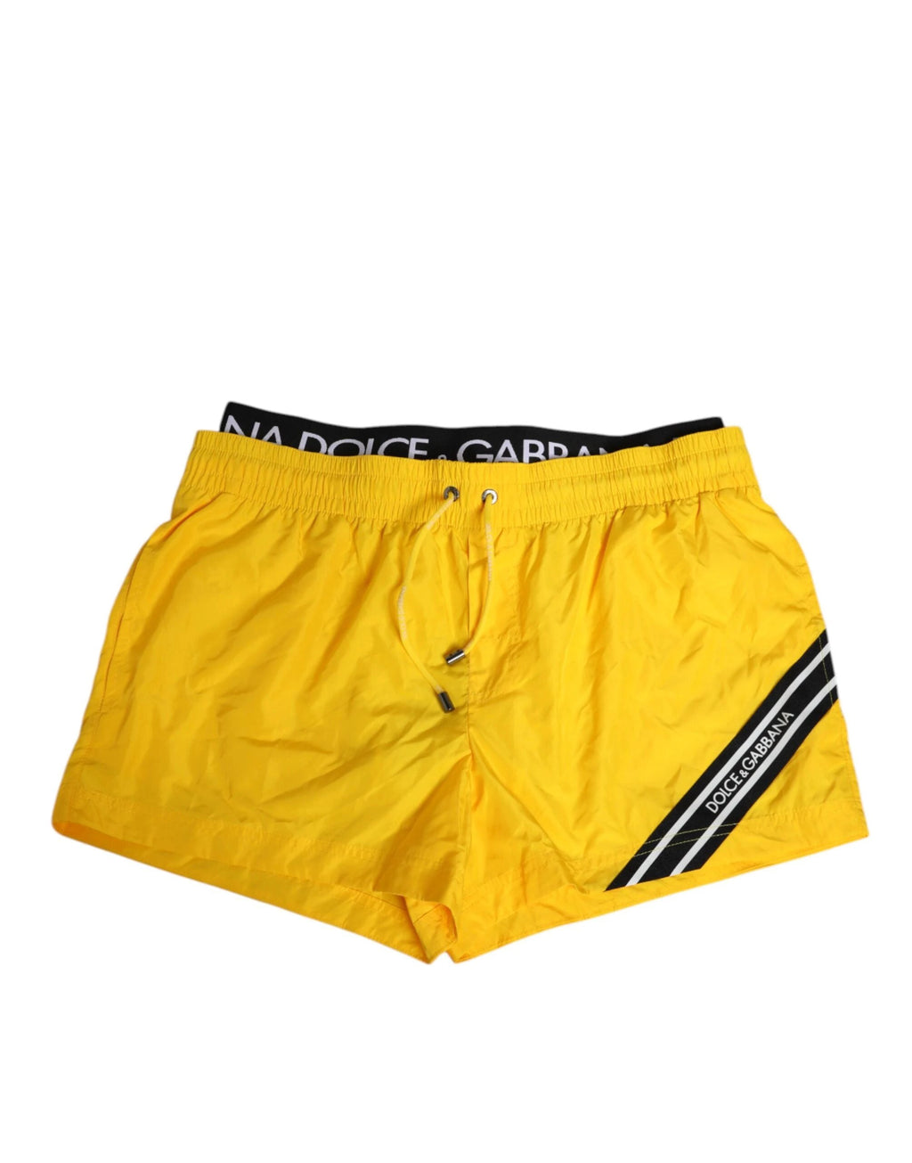 Dolce & Gabbana Yellow Drawstring Beachwear Men Shorts Swimwear by Dolce & Gabbana
