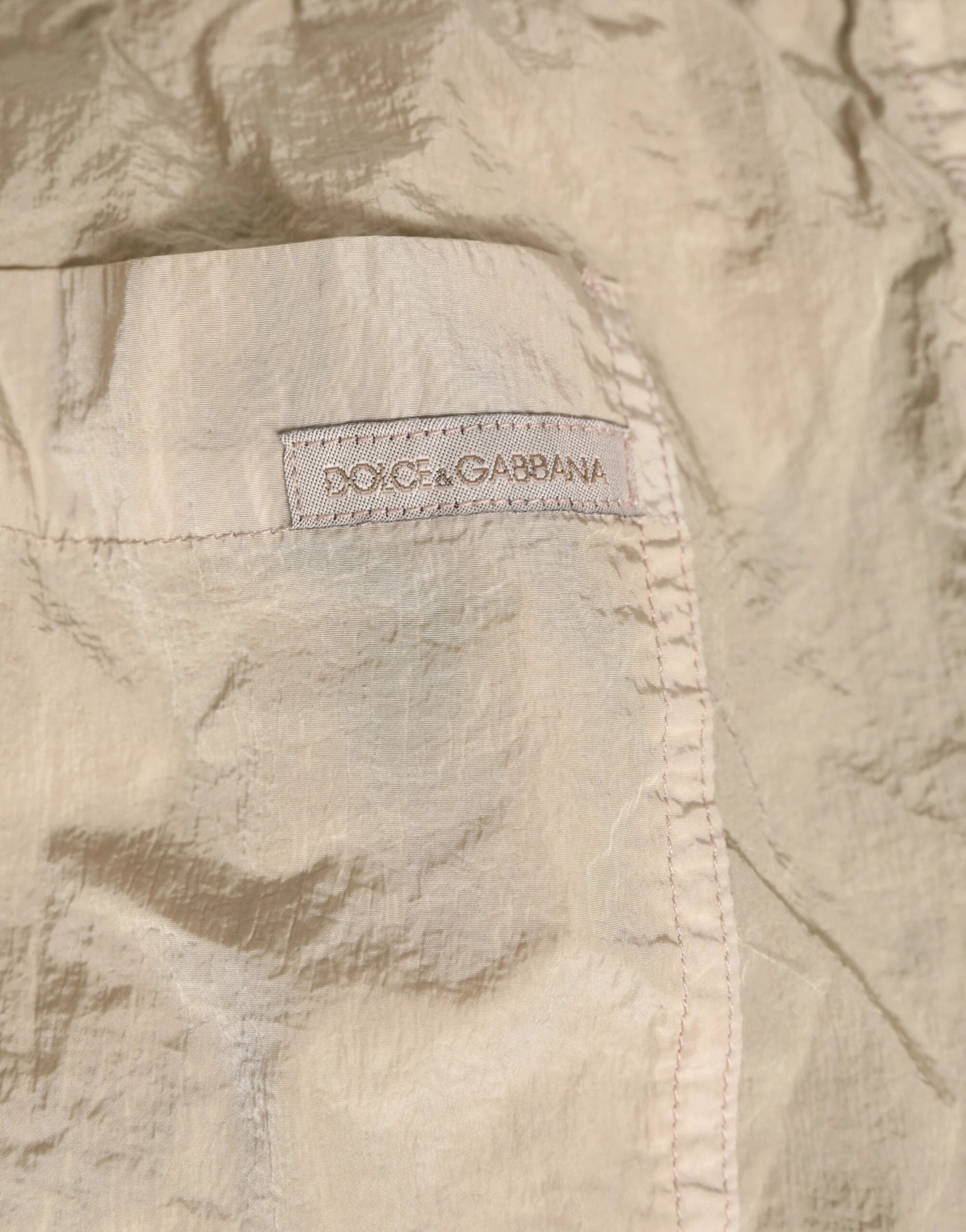 Dolce & Gabbana Beige Nylon Beachwear Men Boxer Short Swimwear by Dolce & Gabbana