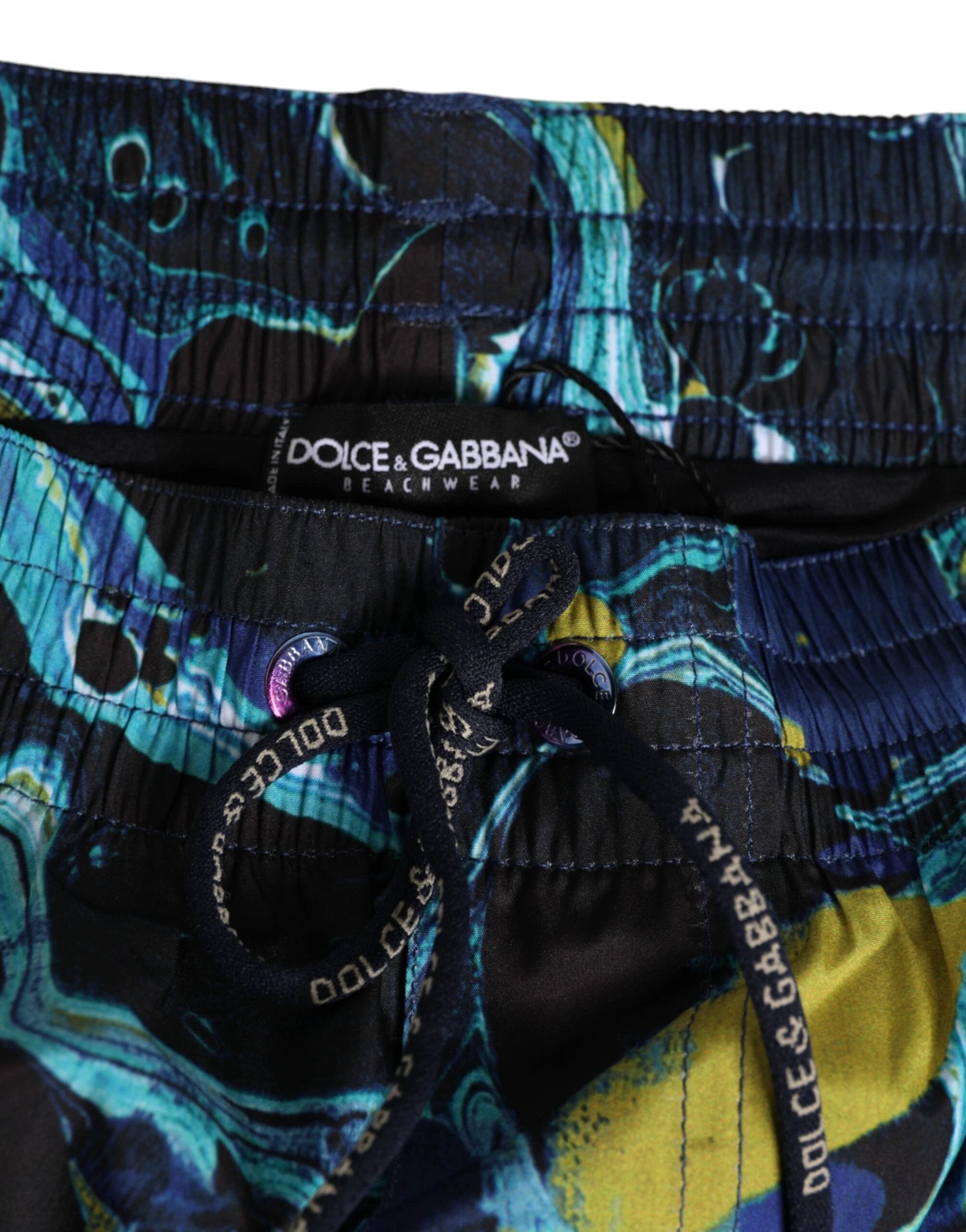 Dolce & Gabbana Blue Marble Print Logo Men Boxer Short Swimwear by Dolce & Gabbana