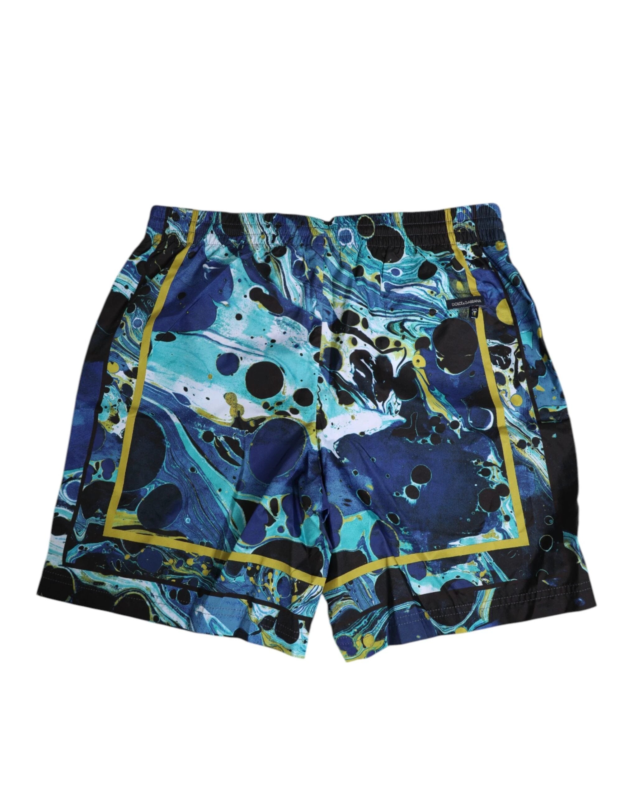 Dolce & Gabbana Blue Marble Print Logo Men Boxer Short Swimwear by Dolce & Gabbana
