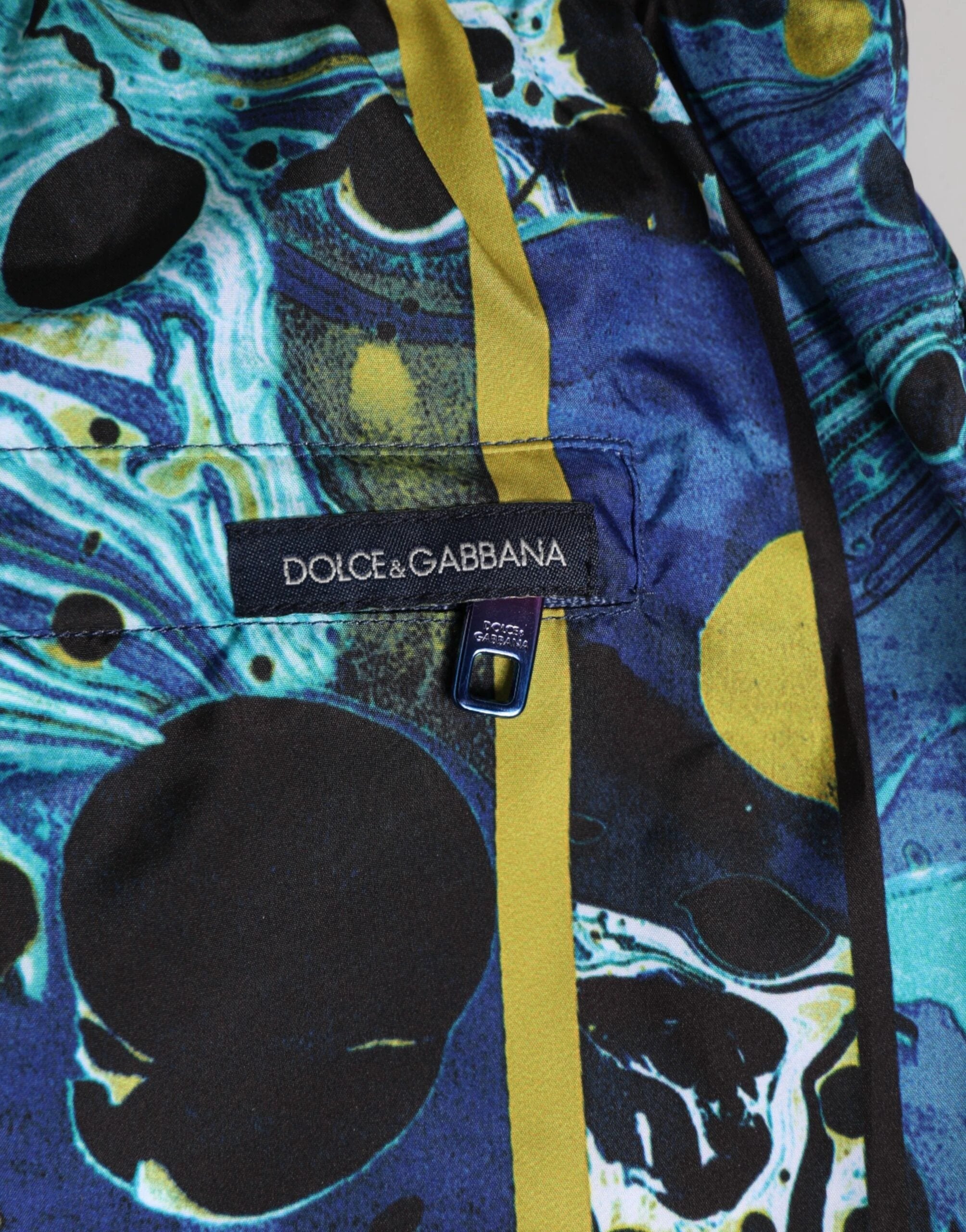 Dolce & Gabbana Blue Marble Print Logo Men Boxer Short Swimwear by Dolce & Gabbana