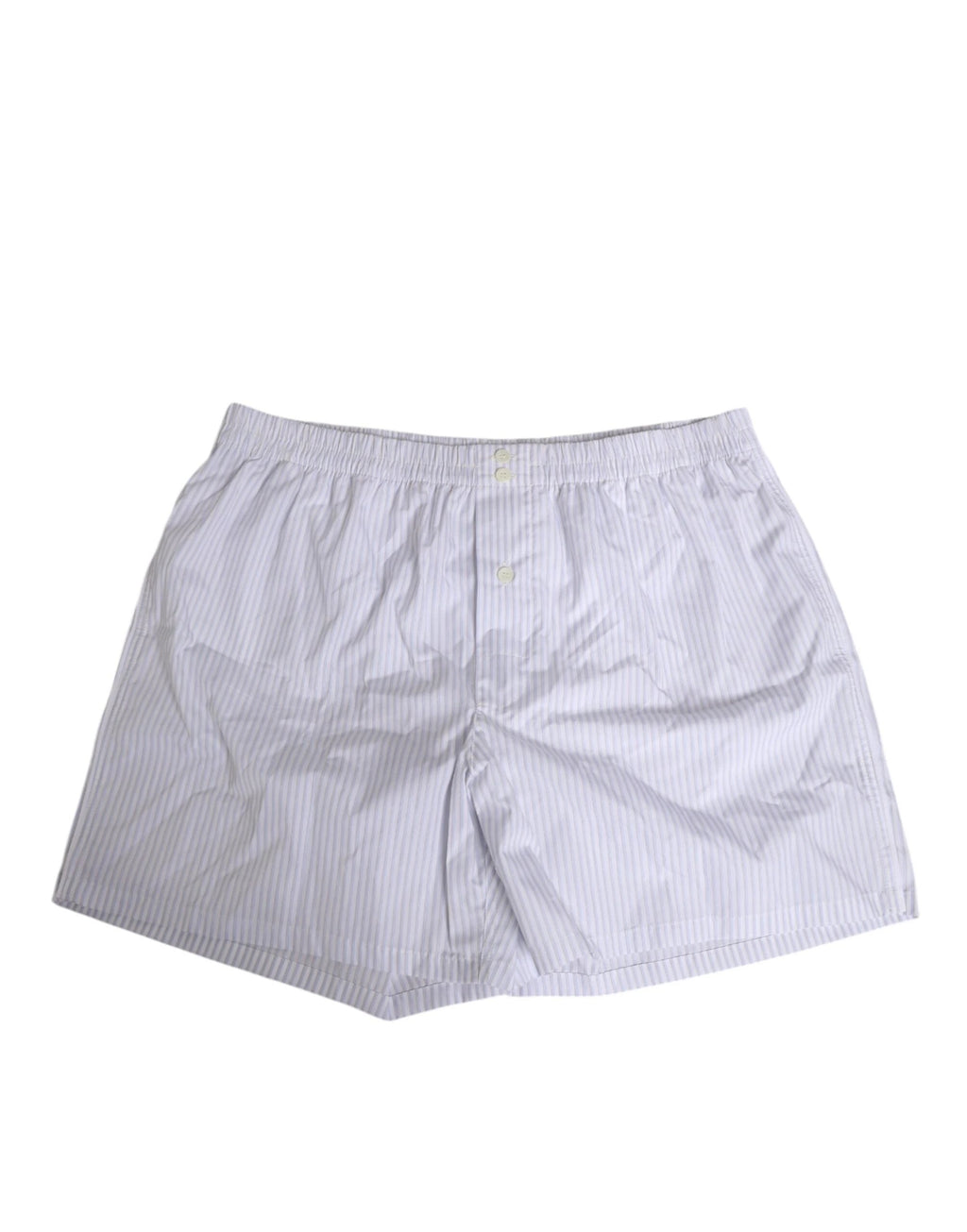 Dolce & Gabbana White Blue Cotton Striped Button Fly Shorts Swimwear by Dolce & Gabbana