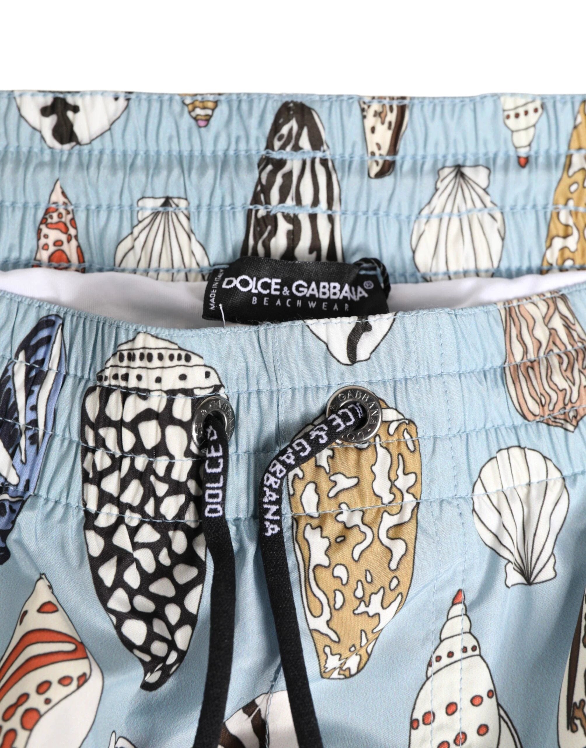 Dolce & Gabbana Blue Seashell Print Nylon Men Shorts Swimwear by Dolce & Gabbana