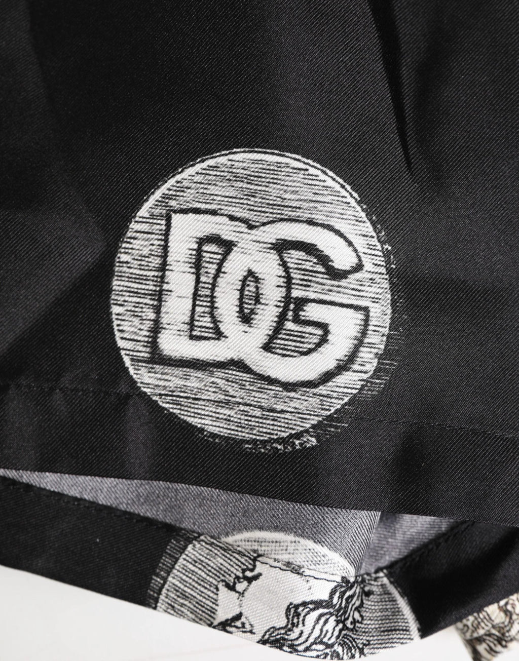 Dolce & Gabbana Black Silk Ancient Coin Print Boxer Short Swimwear by Dolce & Gabbana