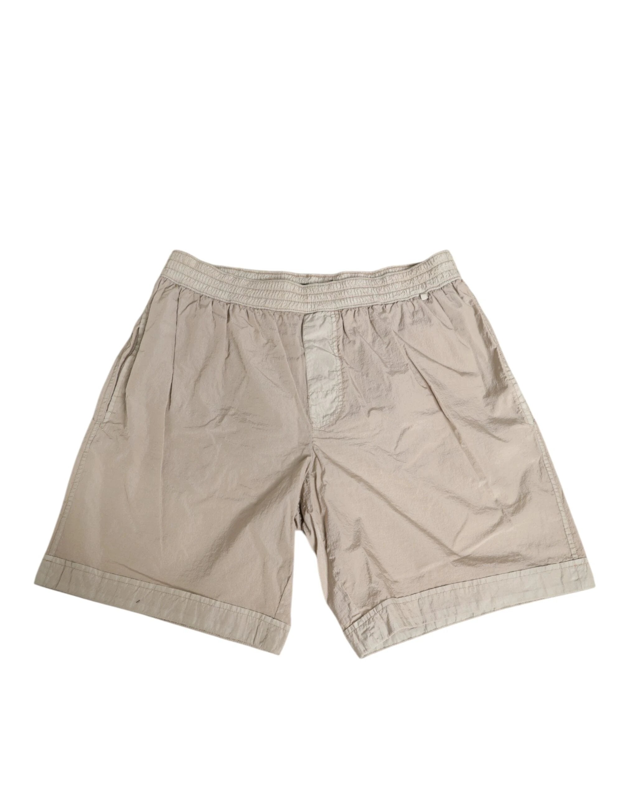 Dolce & Gabbana Beige Nylon Beachwear Men Boxer Short Swimwear by Dolce & Gabbana