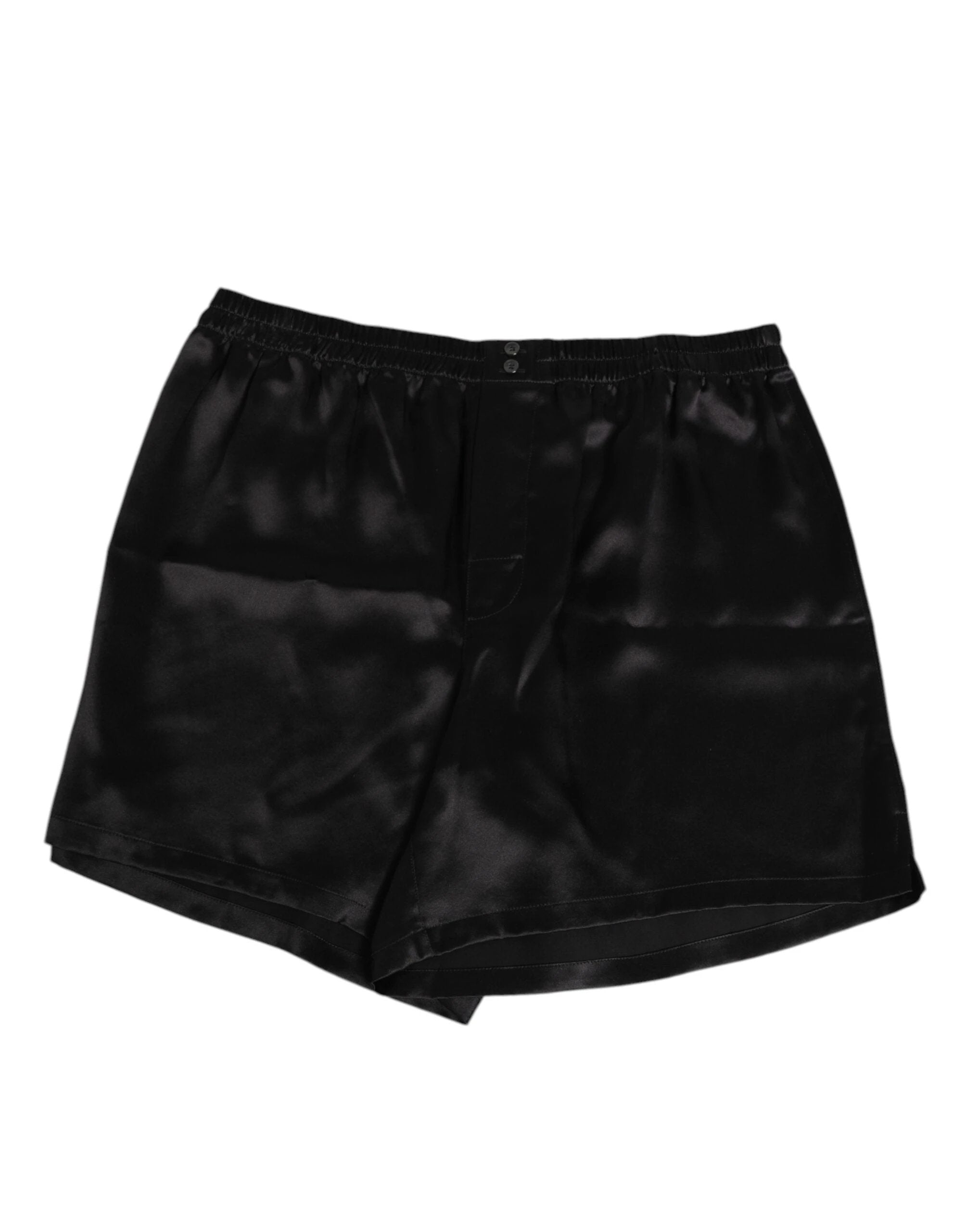 Dolce & Gabbana Black Silk Satin Elastic Men Boxer Short Swimwear by Dolce & Gabbana