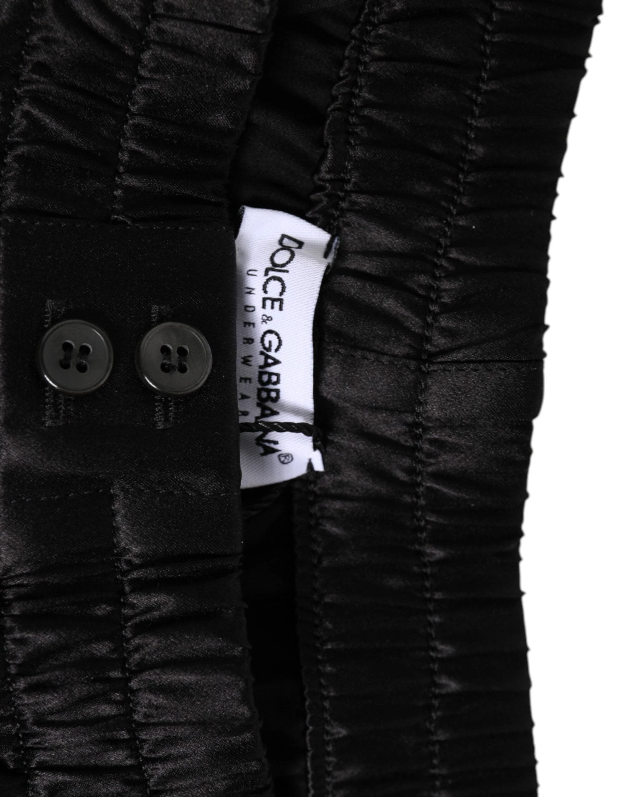 Dolce & Gabbana Black Silk Satin Elastic Men Boxer Short Swimwear by Dolce & Gabbana