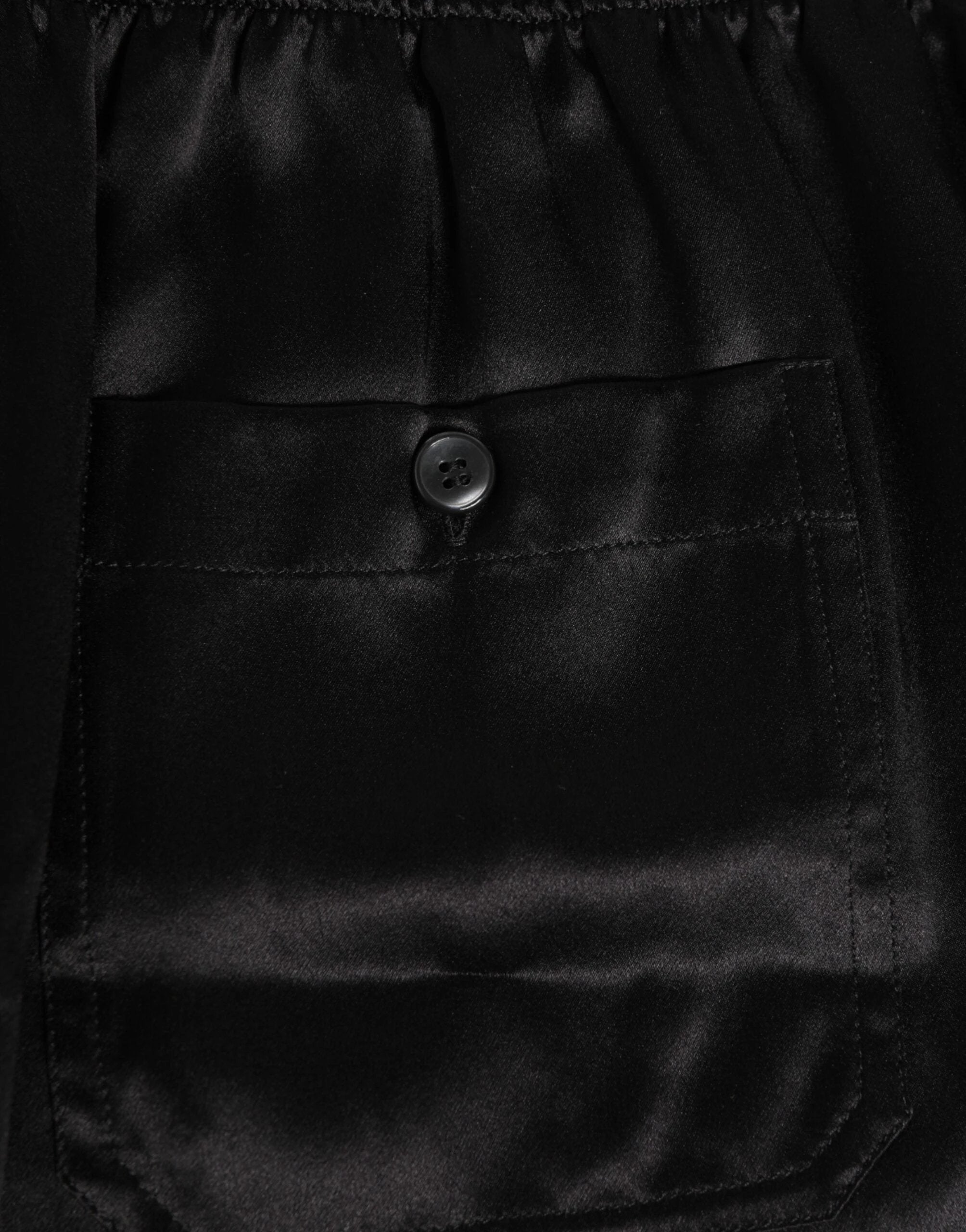 Dolce & Gabbana Black Silk Satin Elastic Men Boxer Short Swimwear by Dolce & Gabbana