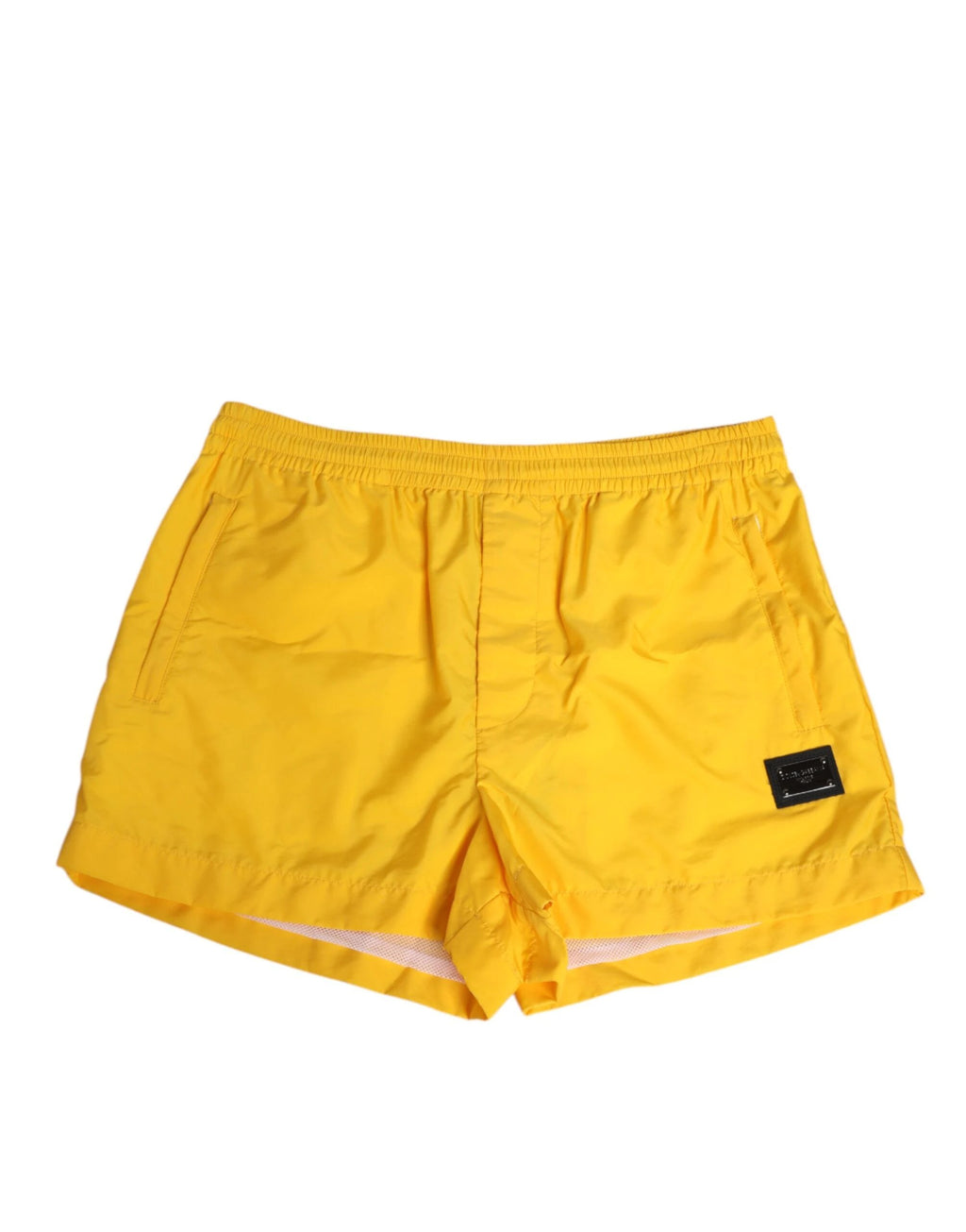Dolce & Gabbana Yellow Nylon Logo Plaque Boxer Shorts Swimwear by Dolce & Gabbana