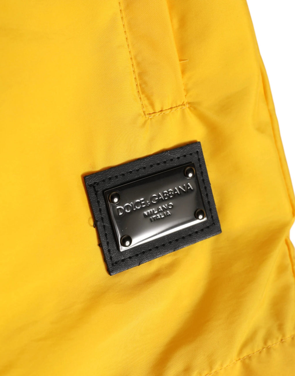 Dolce & Gabbana Yellow Nylon Logo Plaque Boxer Shorts Swimwear by Dolce & Gabbana