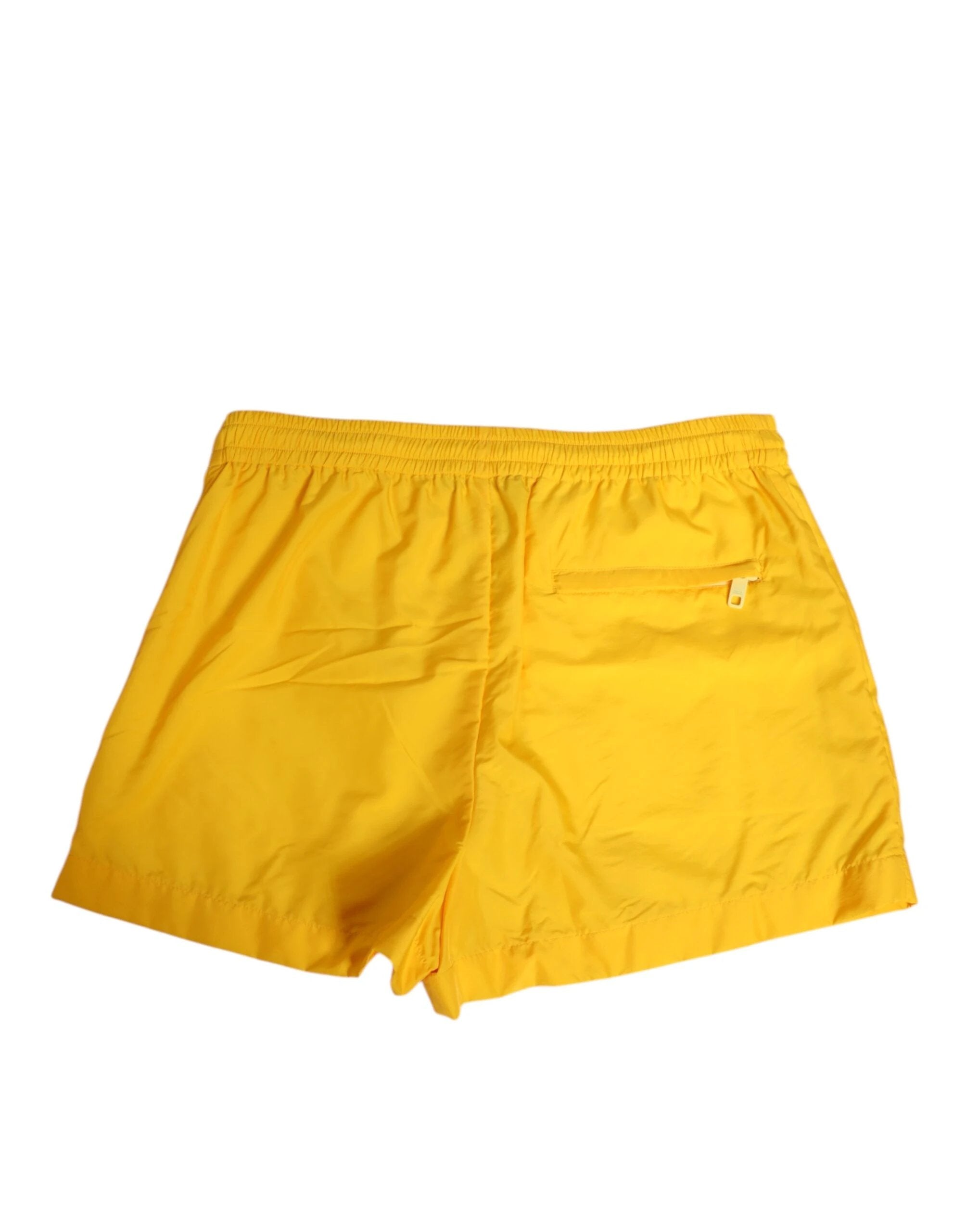 Dolce & Gabbana Yellow Nylon Logo Plaque Boxer Shorts Swimwear by Dolce & Gabbana