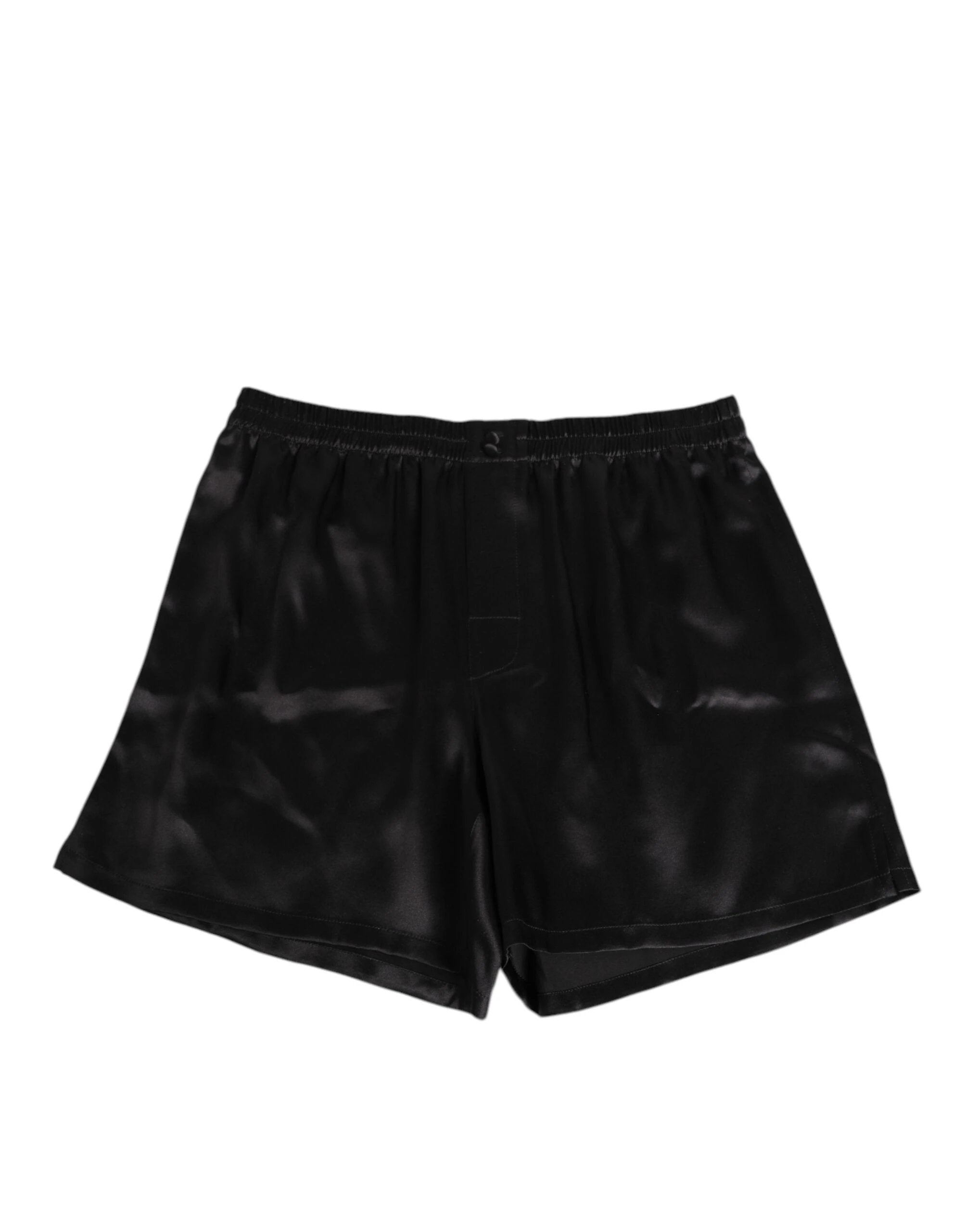 Dolce & Gabbana Black Silk Satin Elastic Men Boxer Short Swimwear by Dolce & Gabbana