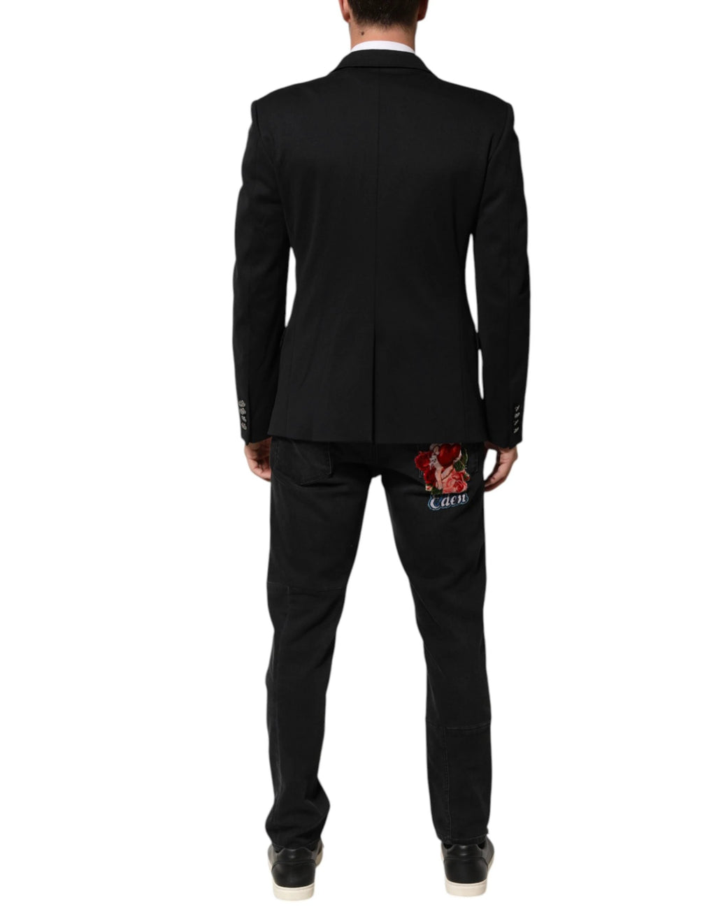 Dolce & Gabbana Dark Blue Cotton Men Jacket Coat Blazer Suit by Dolce & Gabbana