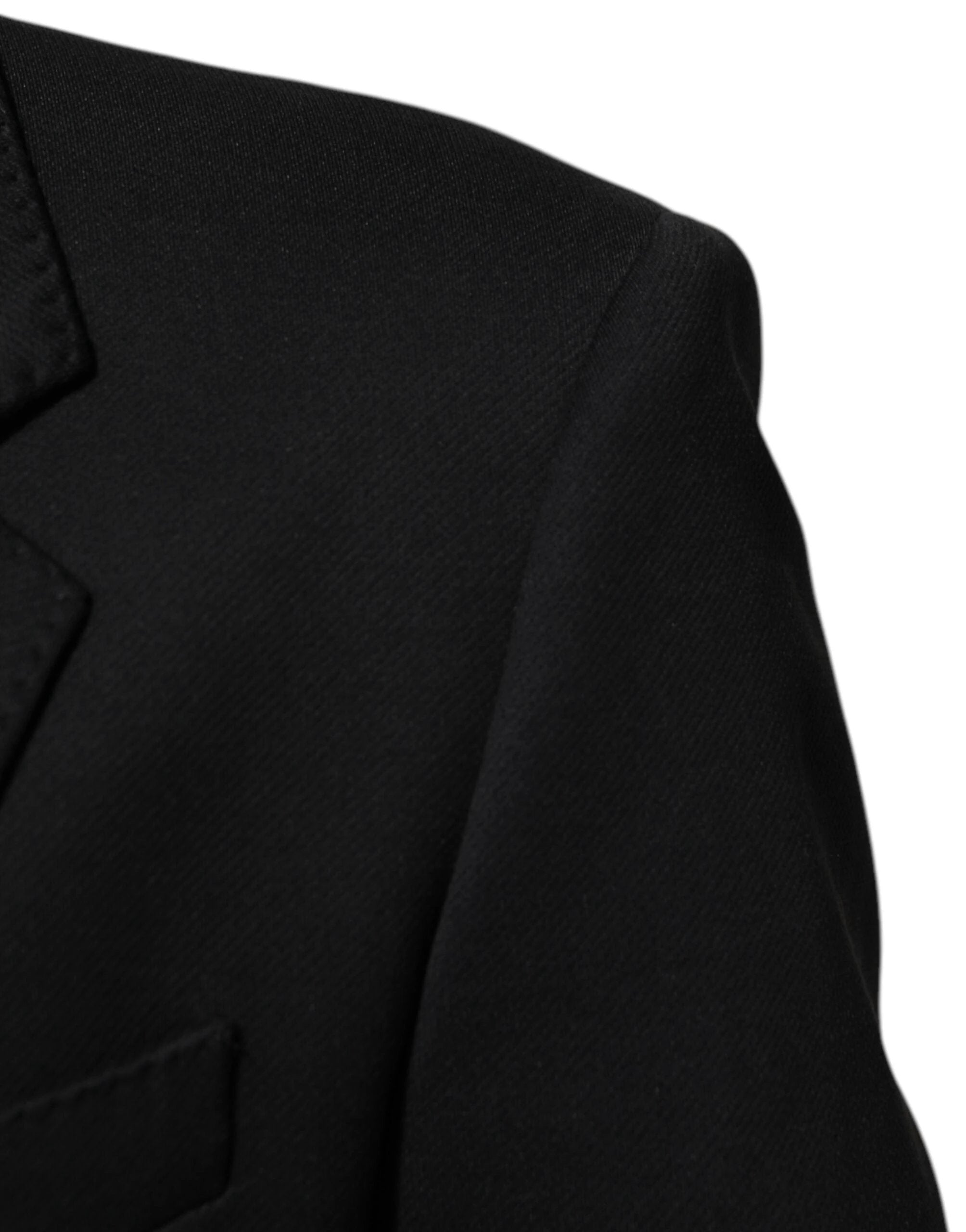 Dolce & Gabbana Dark Blue Cotton Men Jacket Coat Blazer Suit by Dolce & Gabbana