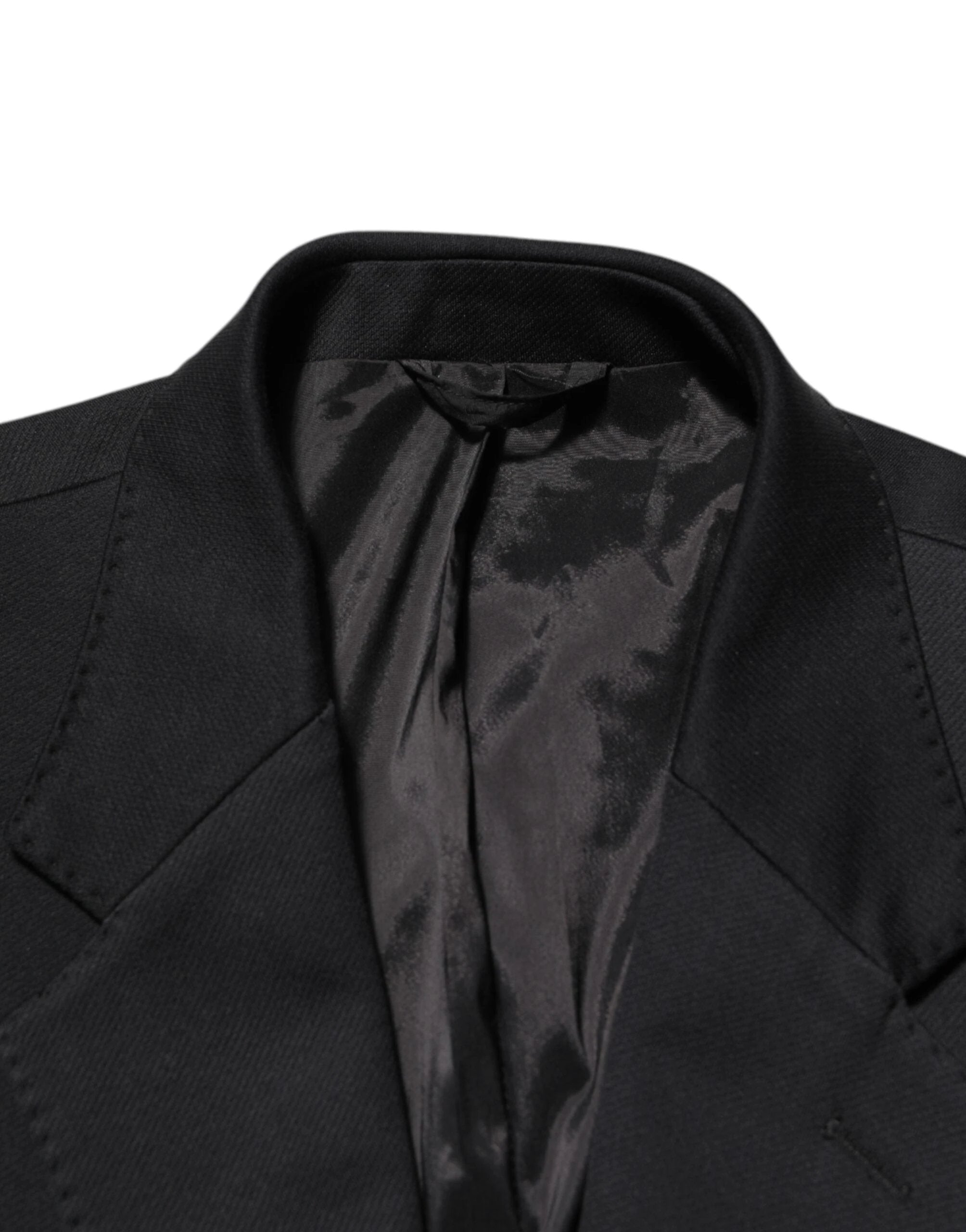 Dolce & Gabbana Dark Blue Cotton Men Jacket Coat Blazer Suit by Dolce & Gabbana