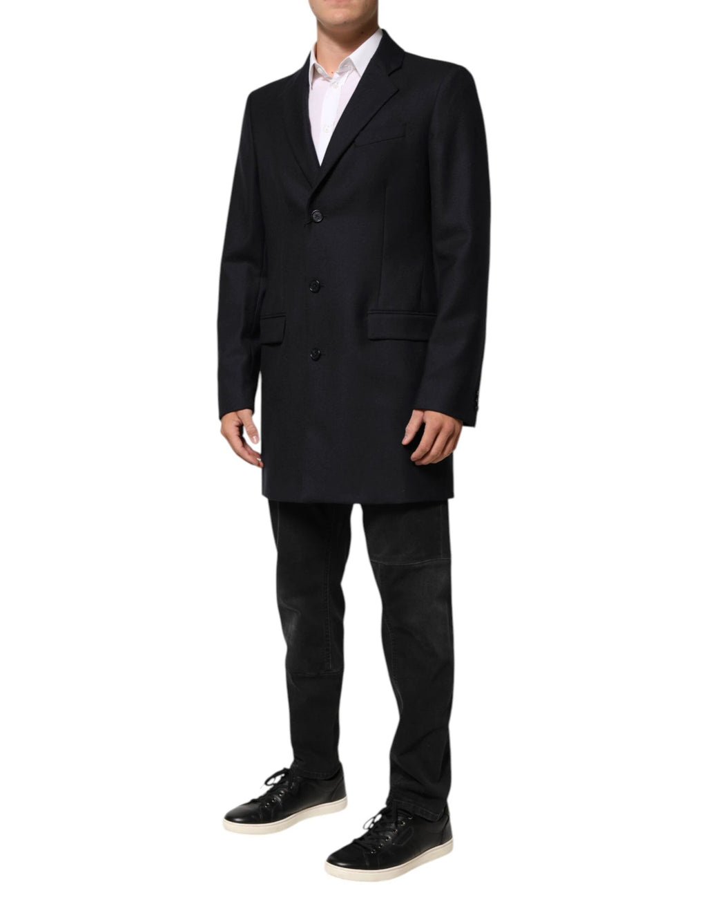 Dolce & Gabbana Dark Blue Wool Men Jacket Coat Blazer Suit by Dolce & Gabbana