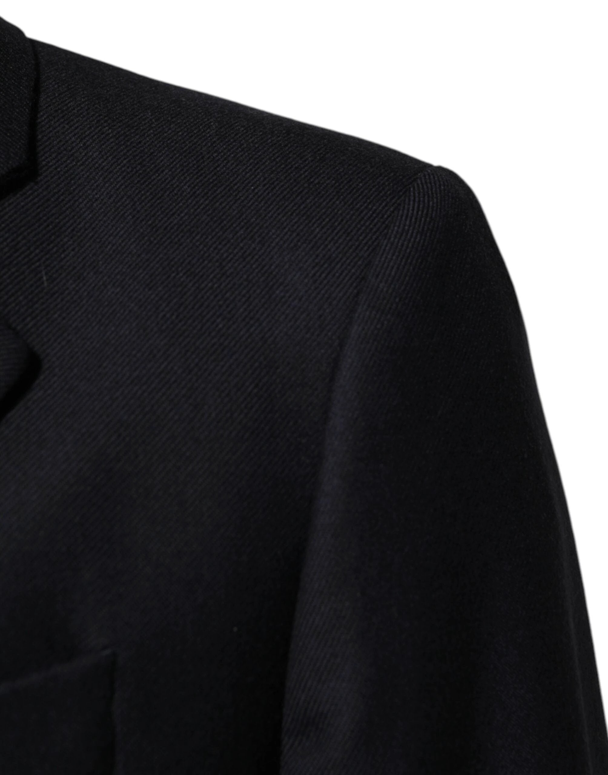 Dolce & Gabbana Dark Blue Wool Men Jacket Coat Blazer Suit by Dolce & Gabbana