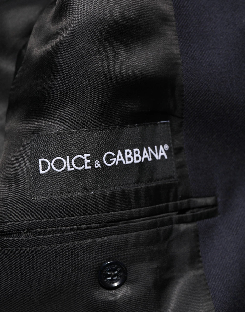 Dolce & Gabbana Dark Blue Wool Men Jacket Coat Blazer Suit by Dolce & Gabbana