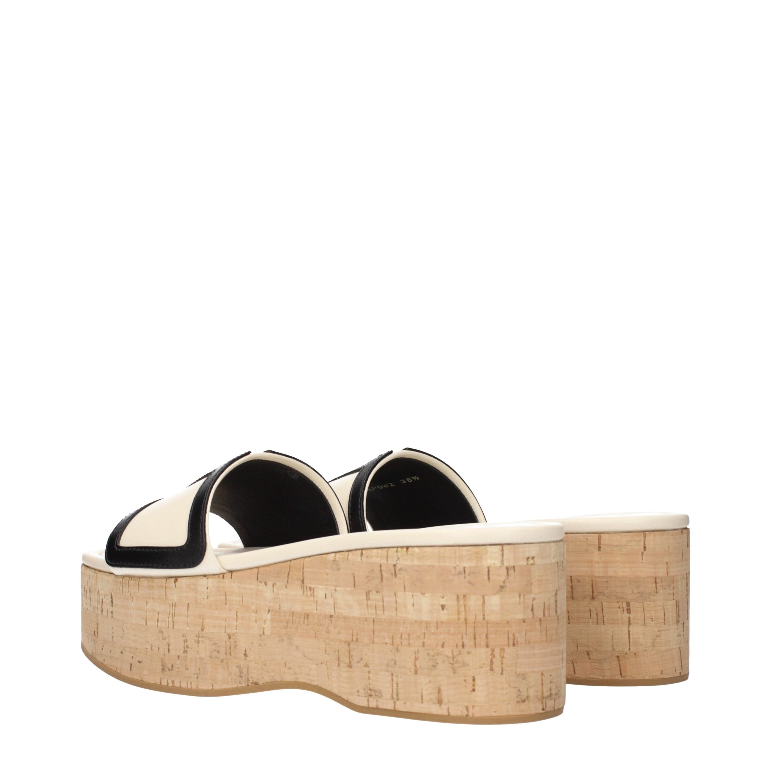 Sandales compensées en cuir beige Valentino Garavani