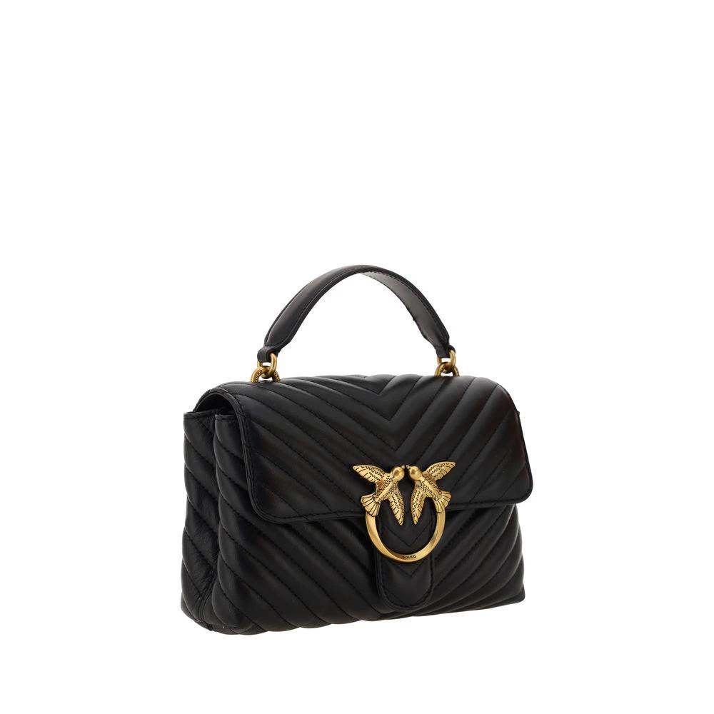 PINKO Black Calf Leather Bos Taurus Handbag by PINKO