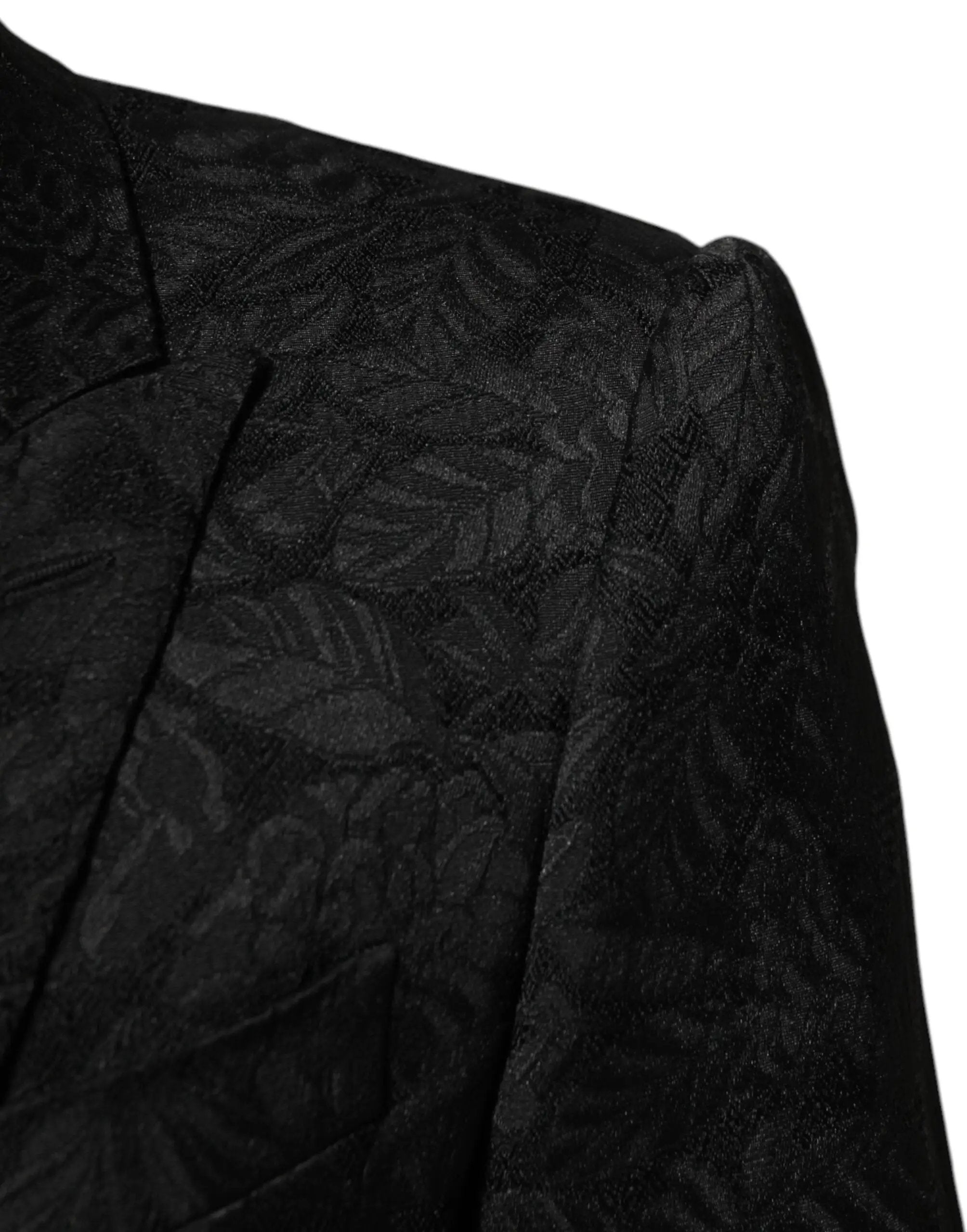 Costume trois pièces Dolce &amp; Gabbana en brocart jacquard noir MARTINI