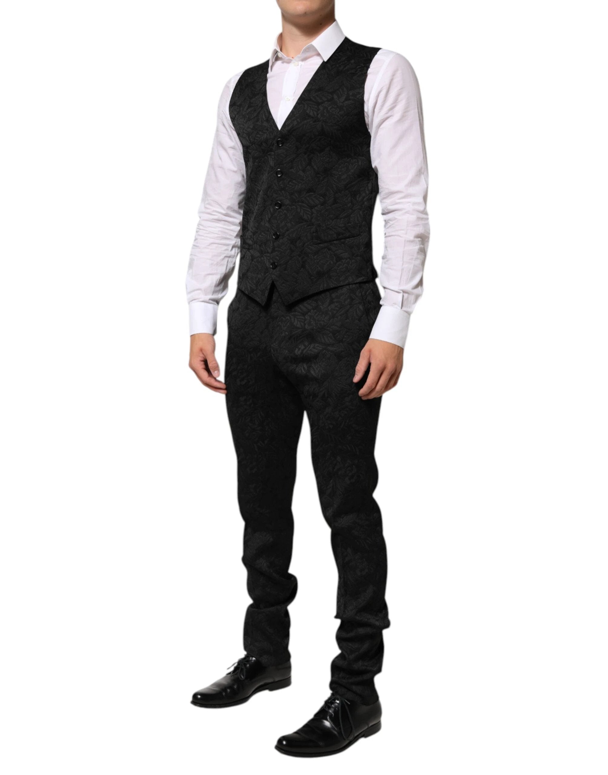 Dolce & Gabbana Black 3 Piece Brocade Jacquard Suit MARTINI by Dolce & Gabbana