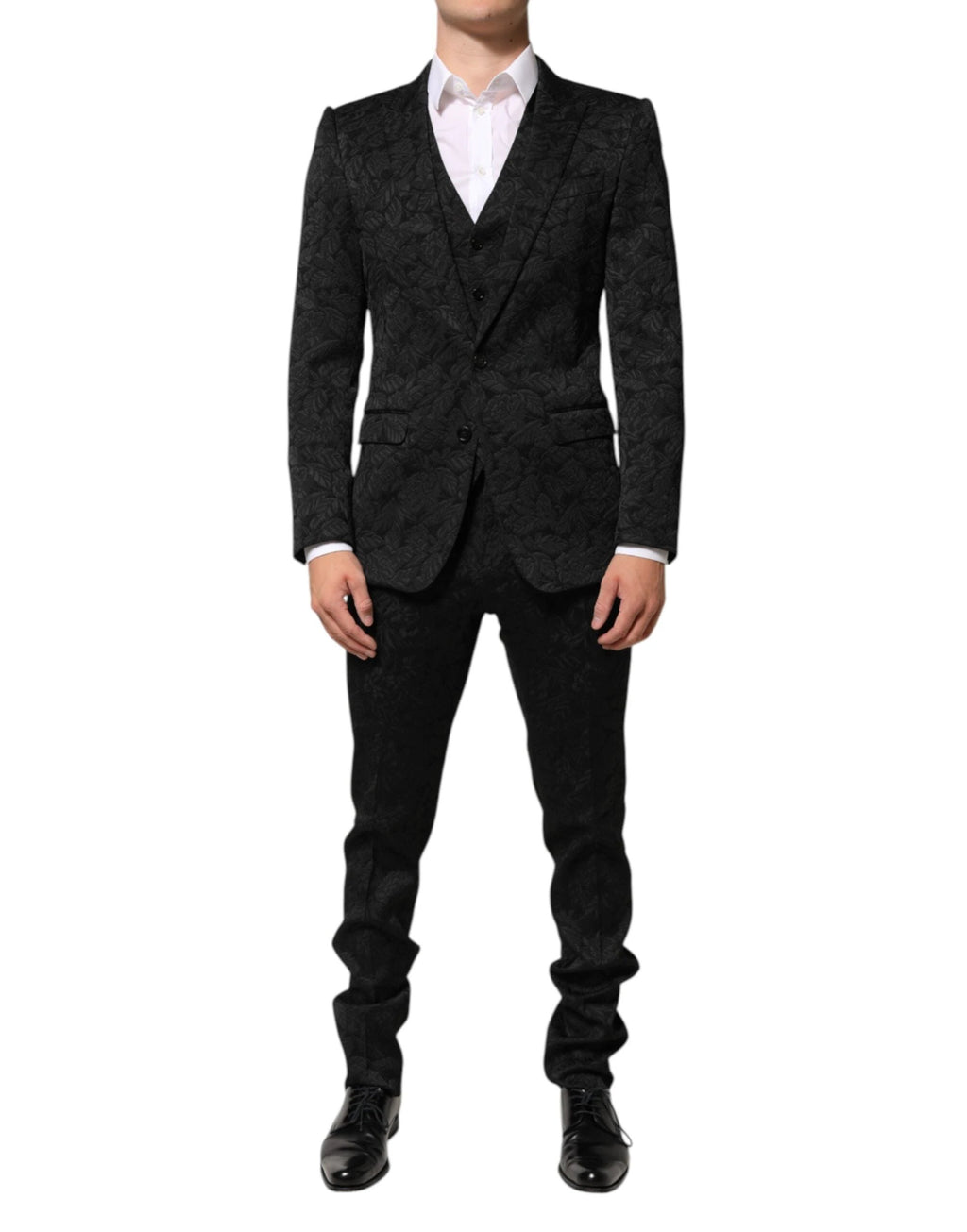 Dolce & Gabbana Black 3 Piece Brocade Jacquard Suit MARTINI by Dolce & Gabbana