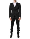 Dolce & Gabbana Black 3 Piece Brocade Jacquard Suit MARTINI by Dolce & Gabbana