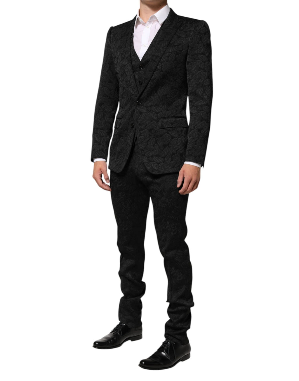 Dolce & Gabbana Black 3 Piece Brocade Jacquard Suit MARTINI by Dolce & Gabbana