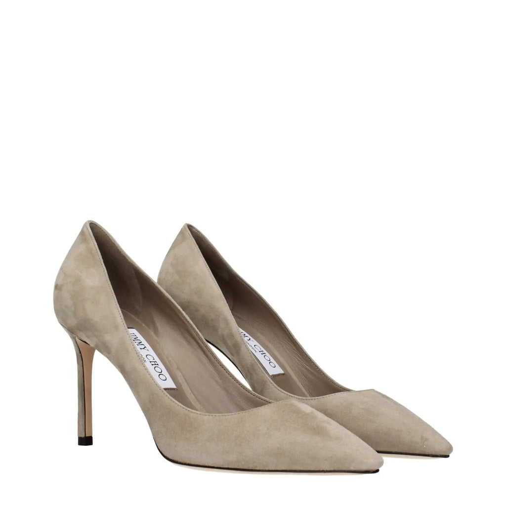 Jimmy Choo Gray Leather High Heel Pumps