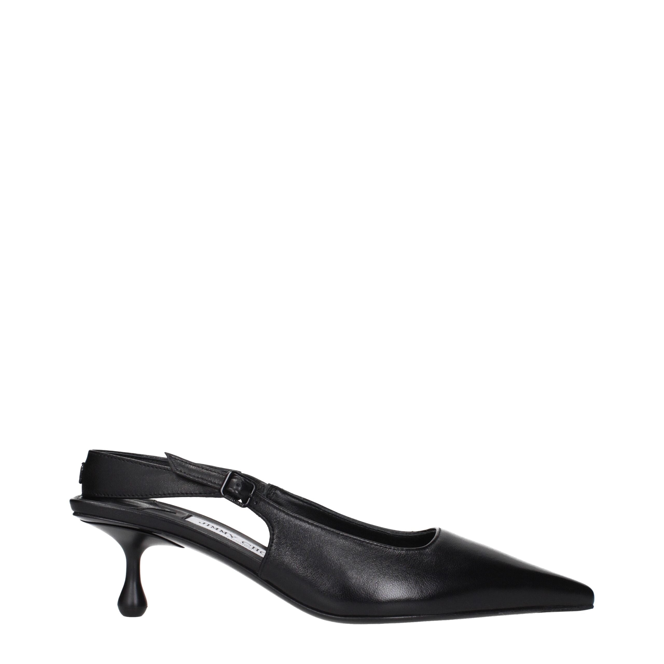 Sandales plates en cuir noir Jimmy Choo