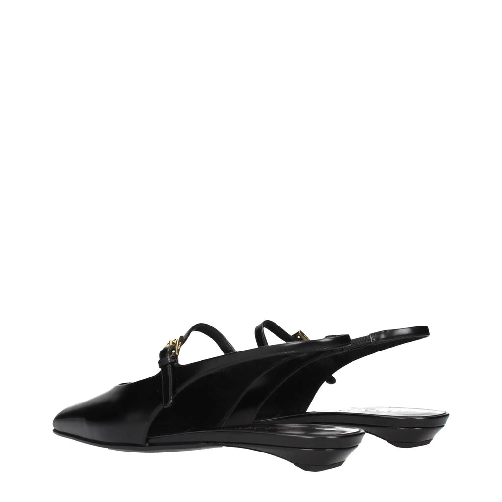 Sandales plates Prada en cuir noir