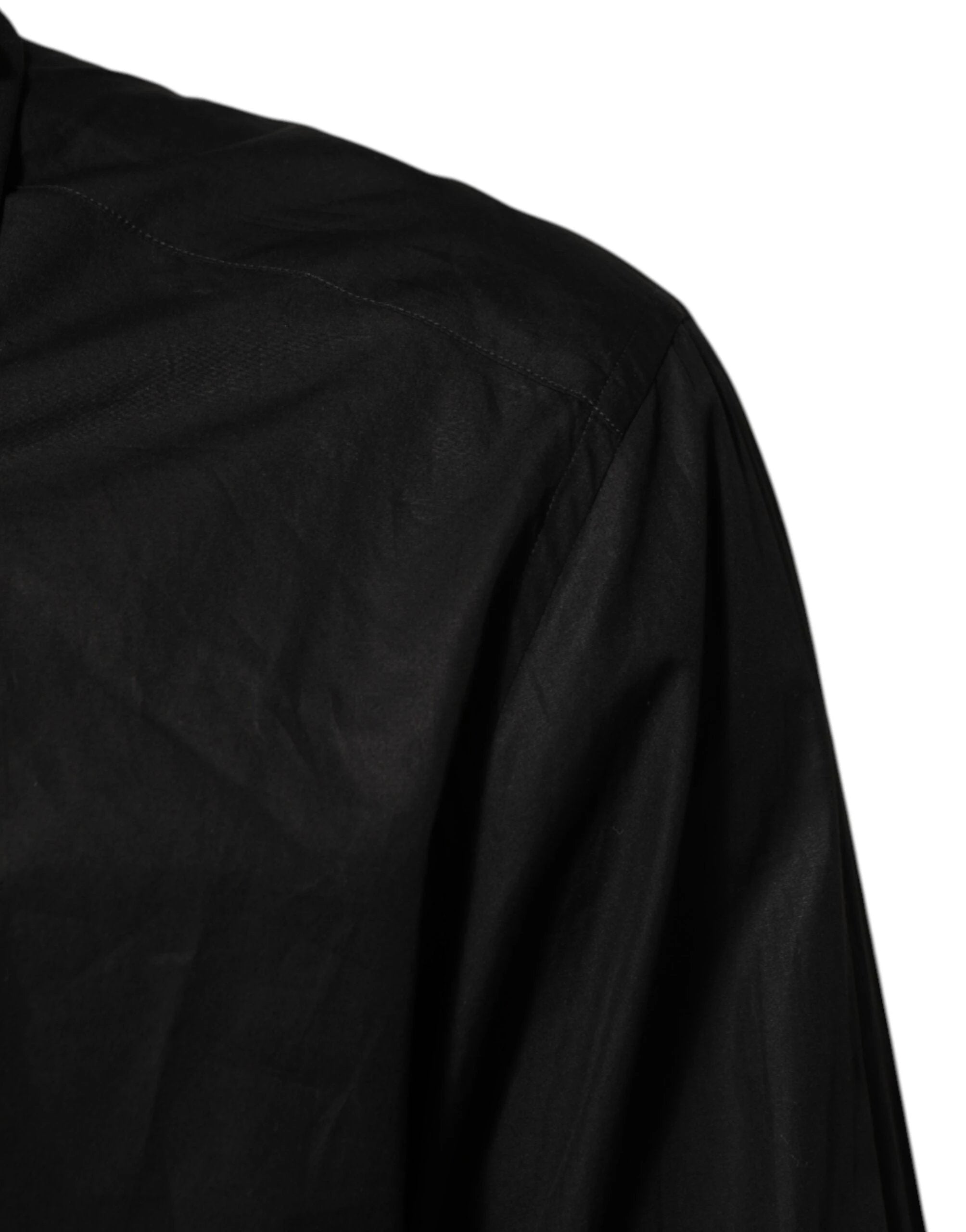 Dolce & Gabbana Black Cotton Embellished Collar Men’s Shirt by Dolce & Gabbana