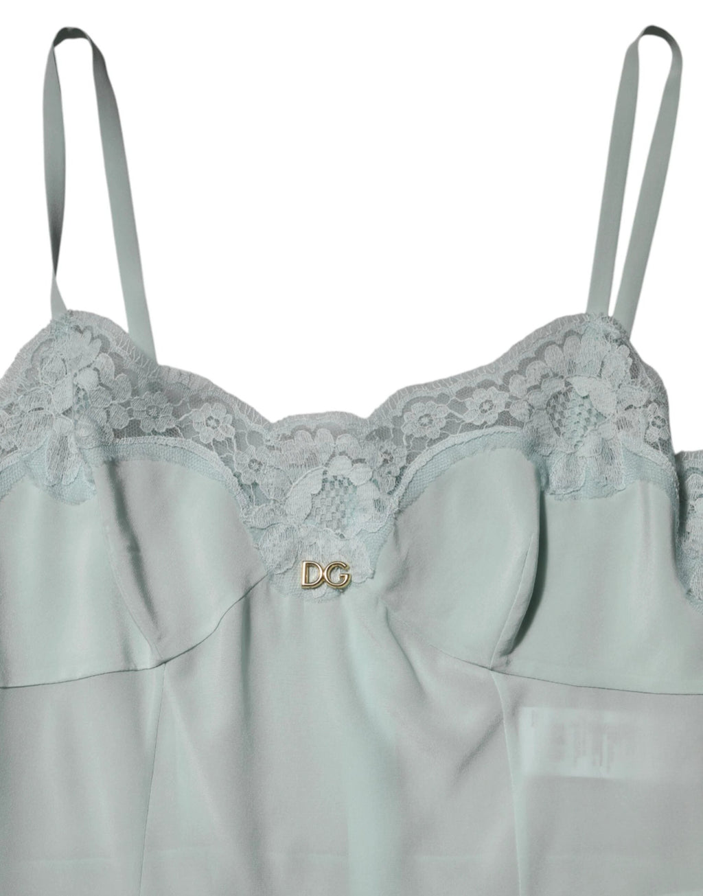Dolce & Gabbana Light Blue Silk Lace Midi Bodycon Slip Dress by Dolce & Gabbana