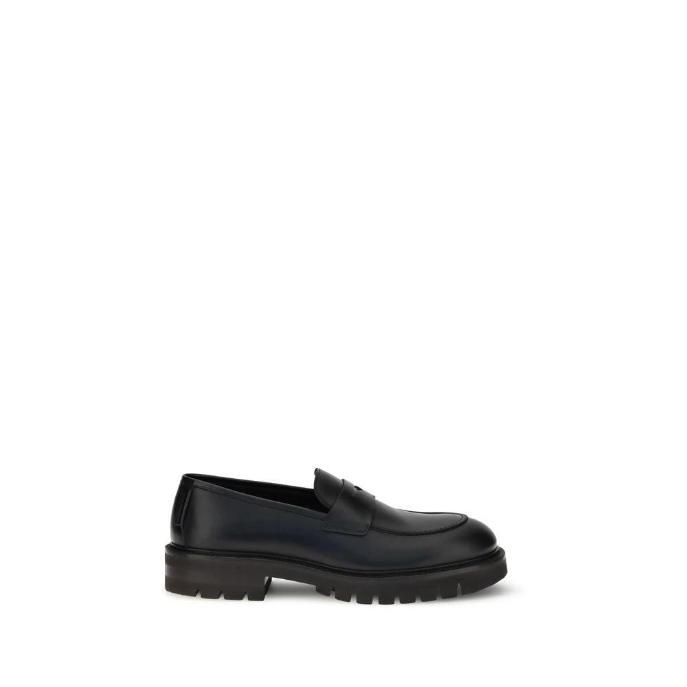 Ferragamo Black Rubber Slip-On Loafers by Ferragamo